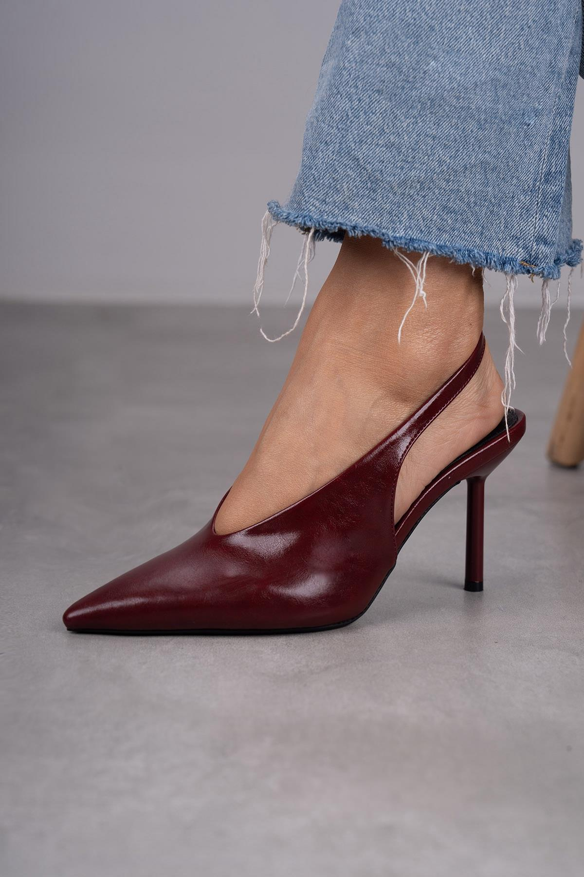 NATALİ BORDO DERİ AYAKKABI bordo