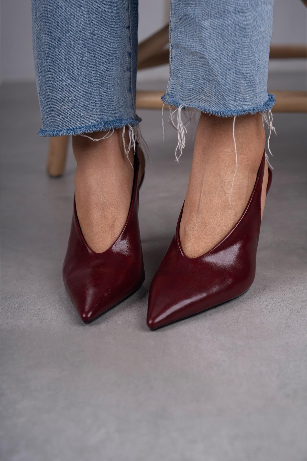 NATALİ BORDO DERİ AYAKKABI bordo