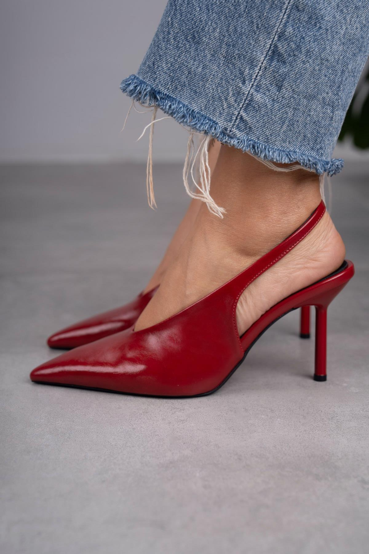 NATALİ KIRMIZI DERİ AYAKKABI KIRMIZI