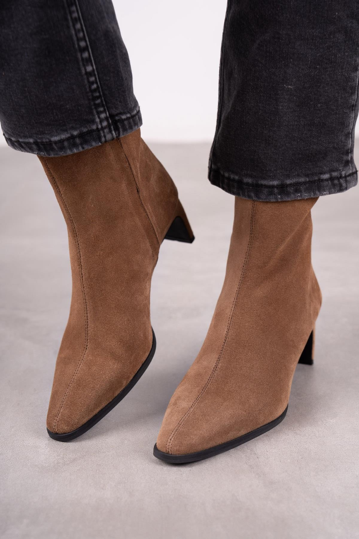 RENDA AÇIK KAHVE SÜET BOT KAHVE