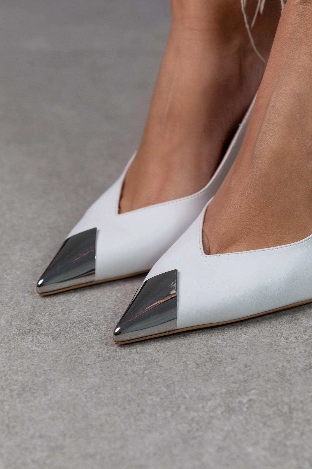 ROCK BEYAZ DERİ STİLETTO BEYAZ