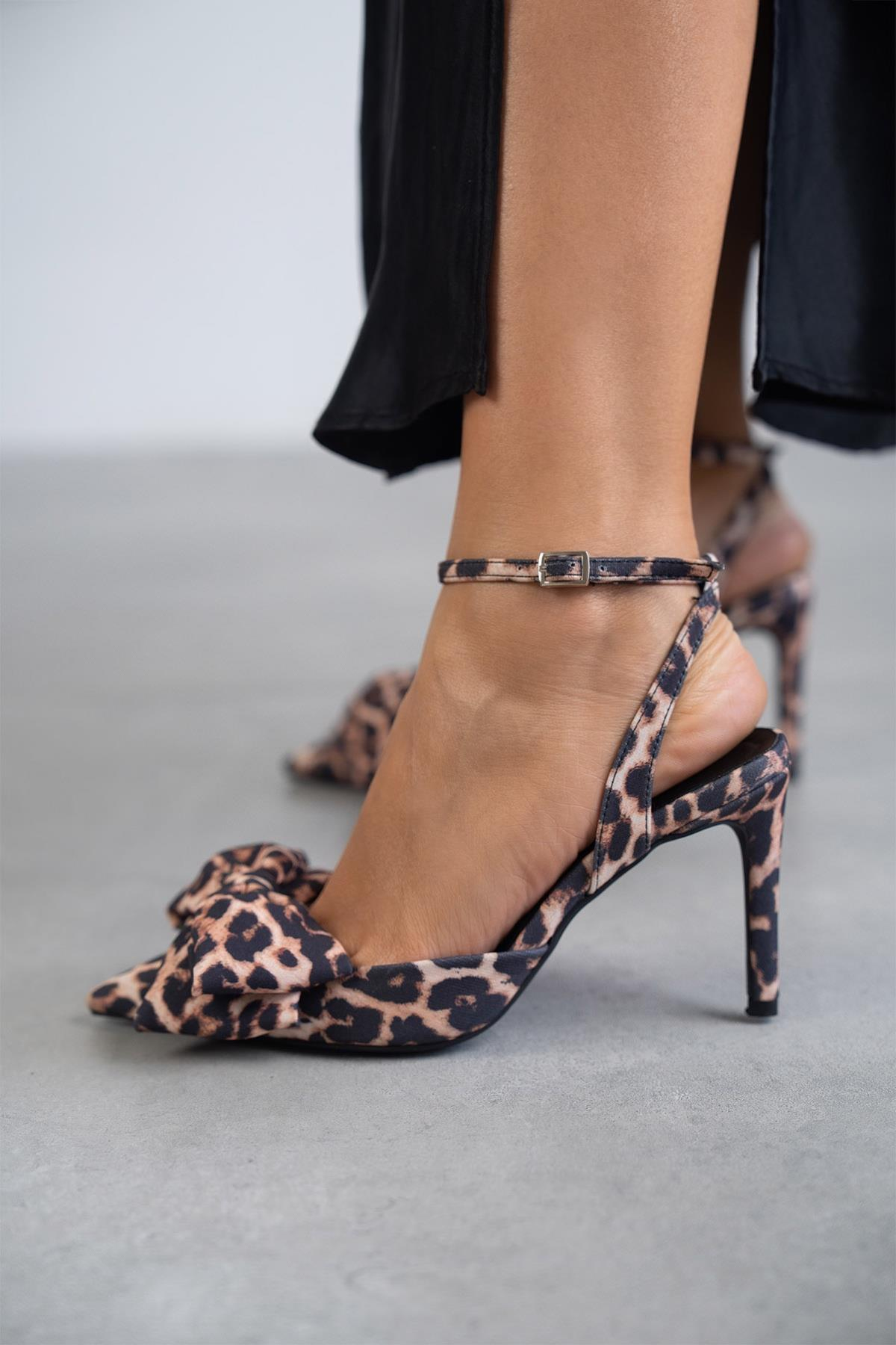 ROSE LEOPAR KUMAŞ SANDALET LEO