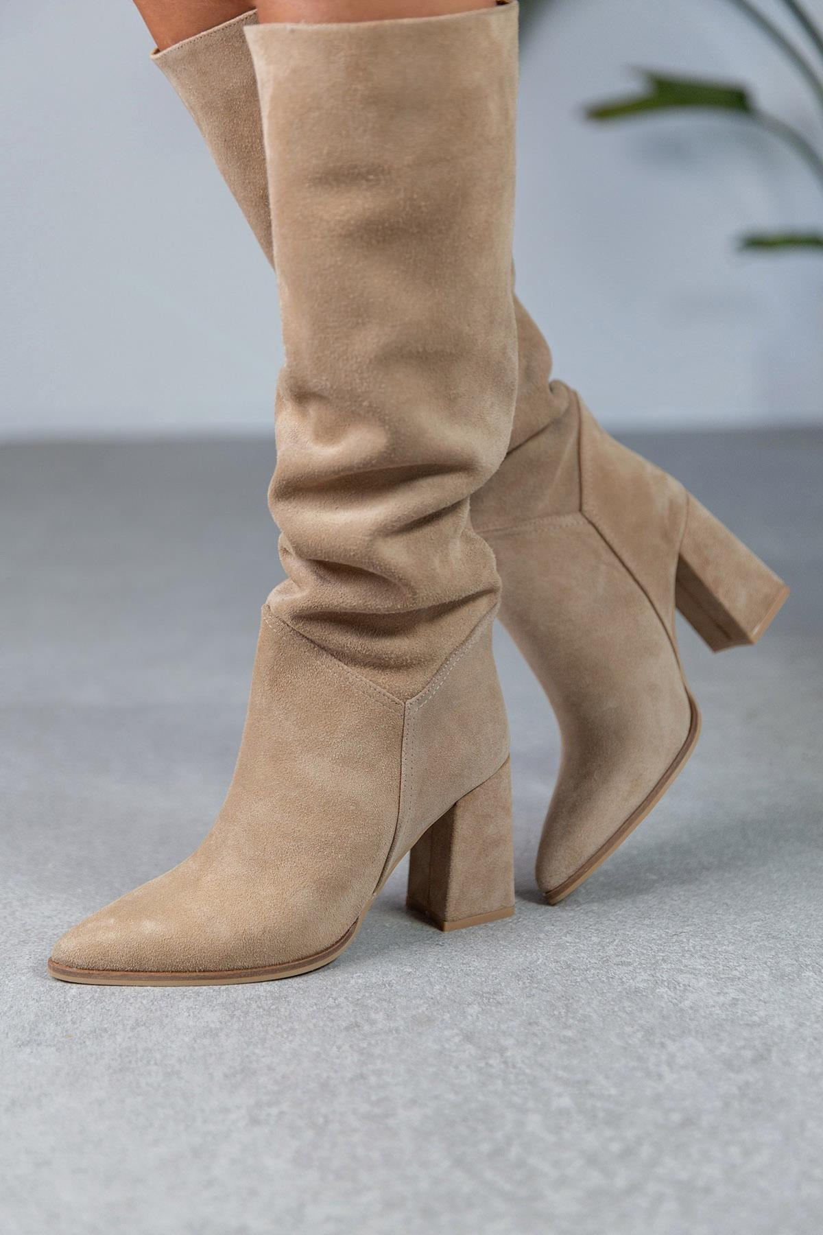 RUSH BEJ SÜET ÇİZME BEJ