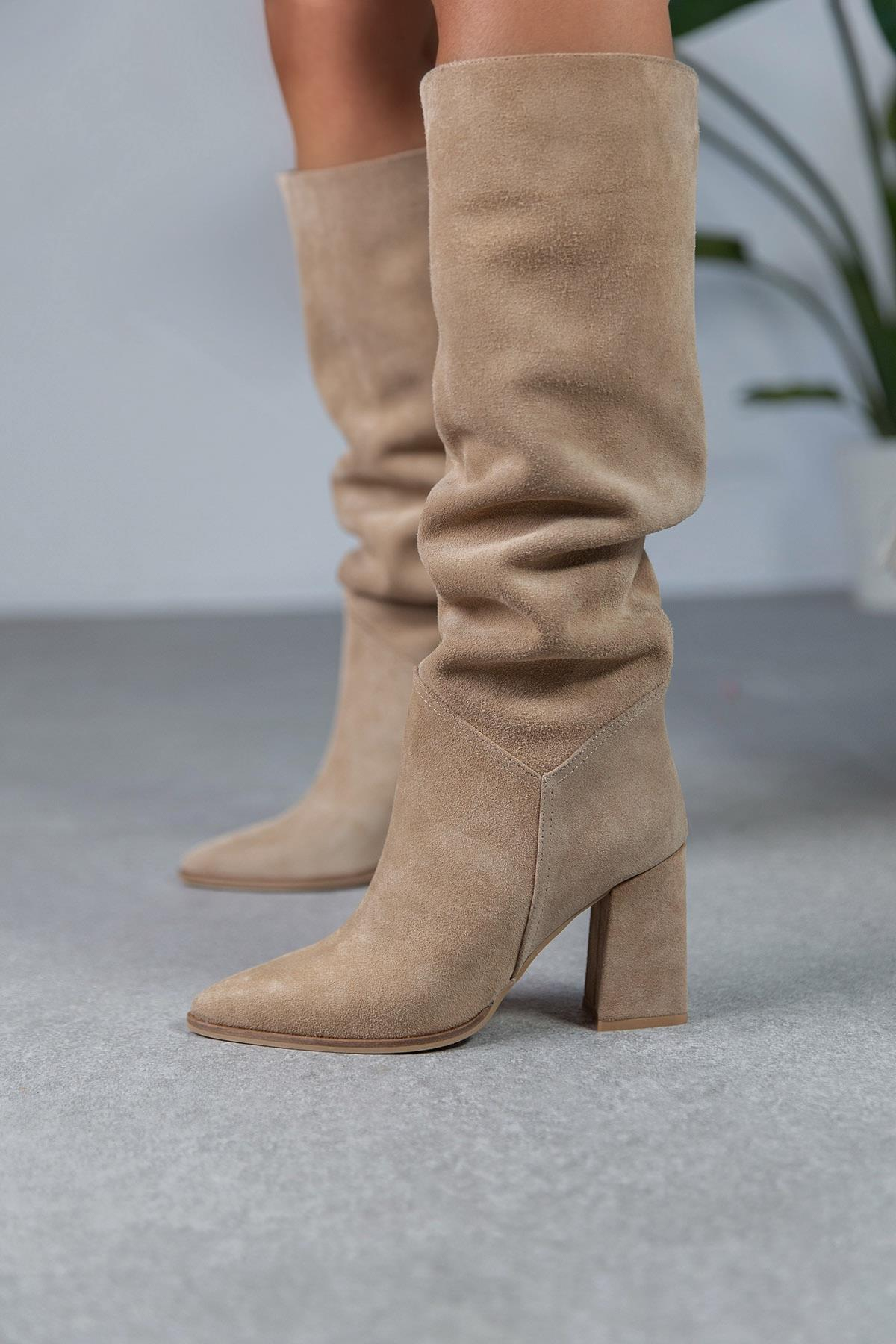 RUSH BEJ SÜET ÇİZME BEJ