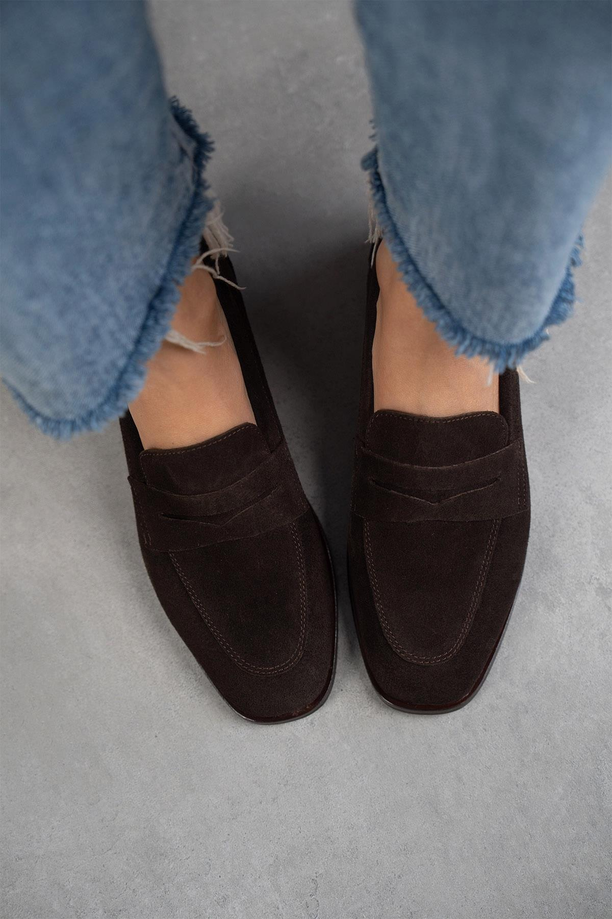 SANDER KOYU KAHVE SÜET AYAKKABI KAHVE