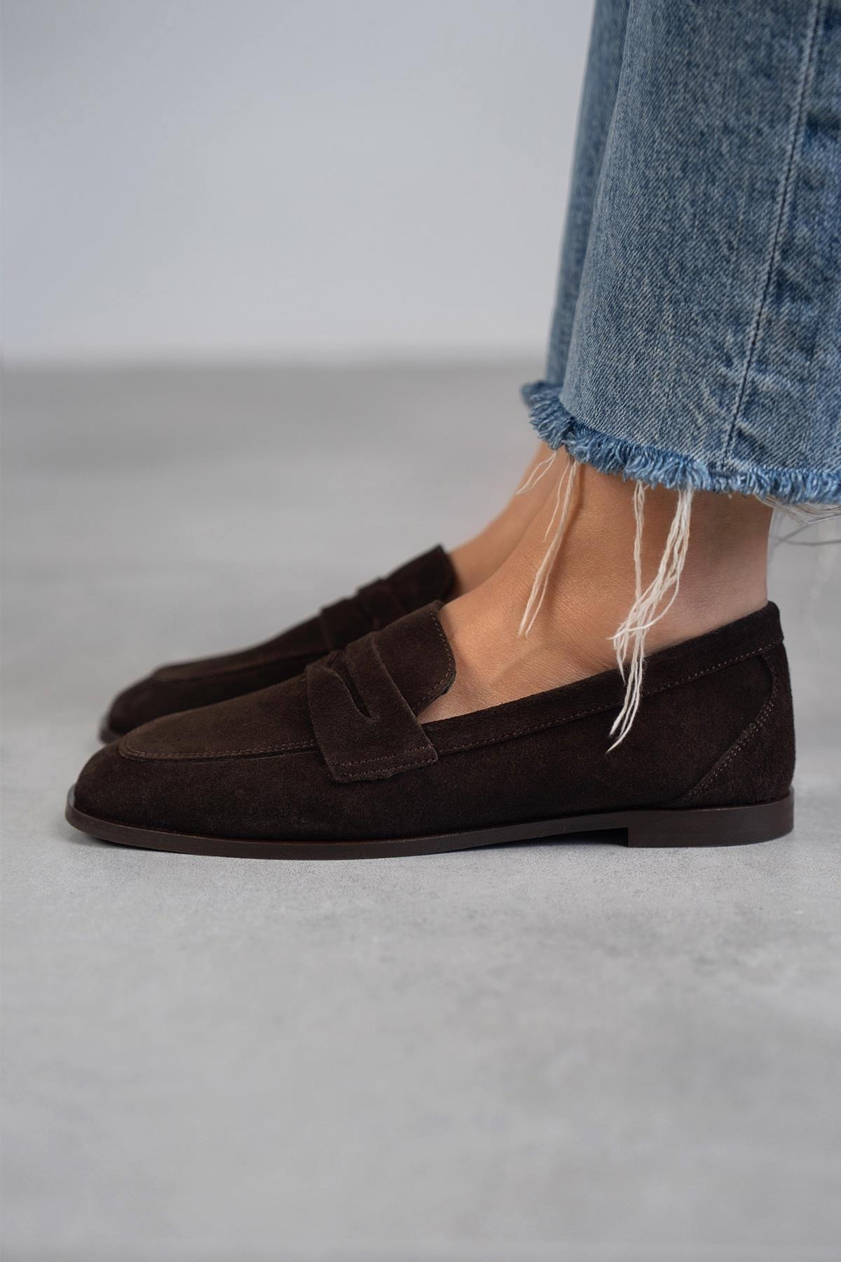 SANDER KOYU KAHVE SÜET AYAKKABI KAHVE