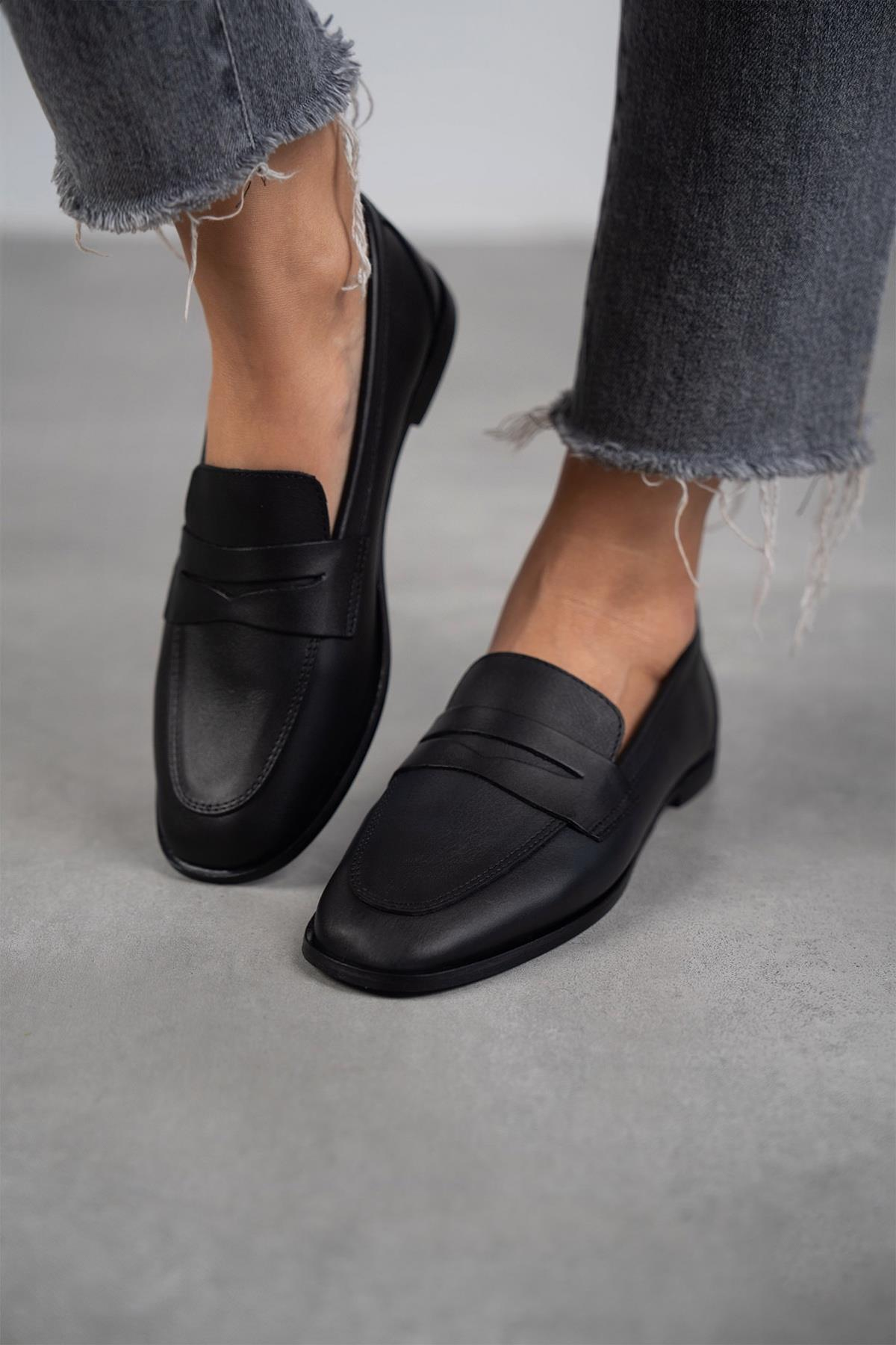 SANDER SİYAH DERİ AYAKKABI SİYAH DERİ