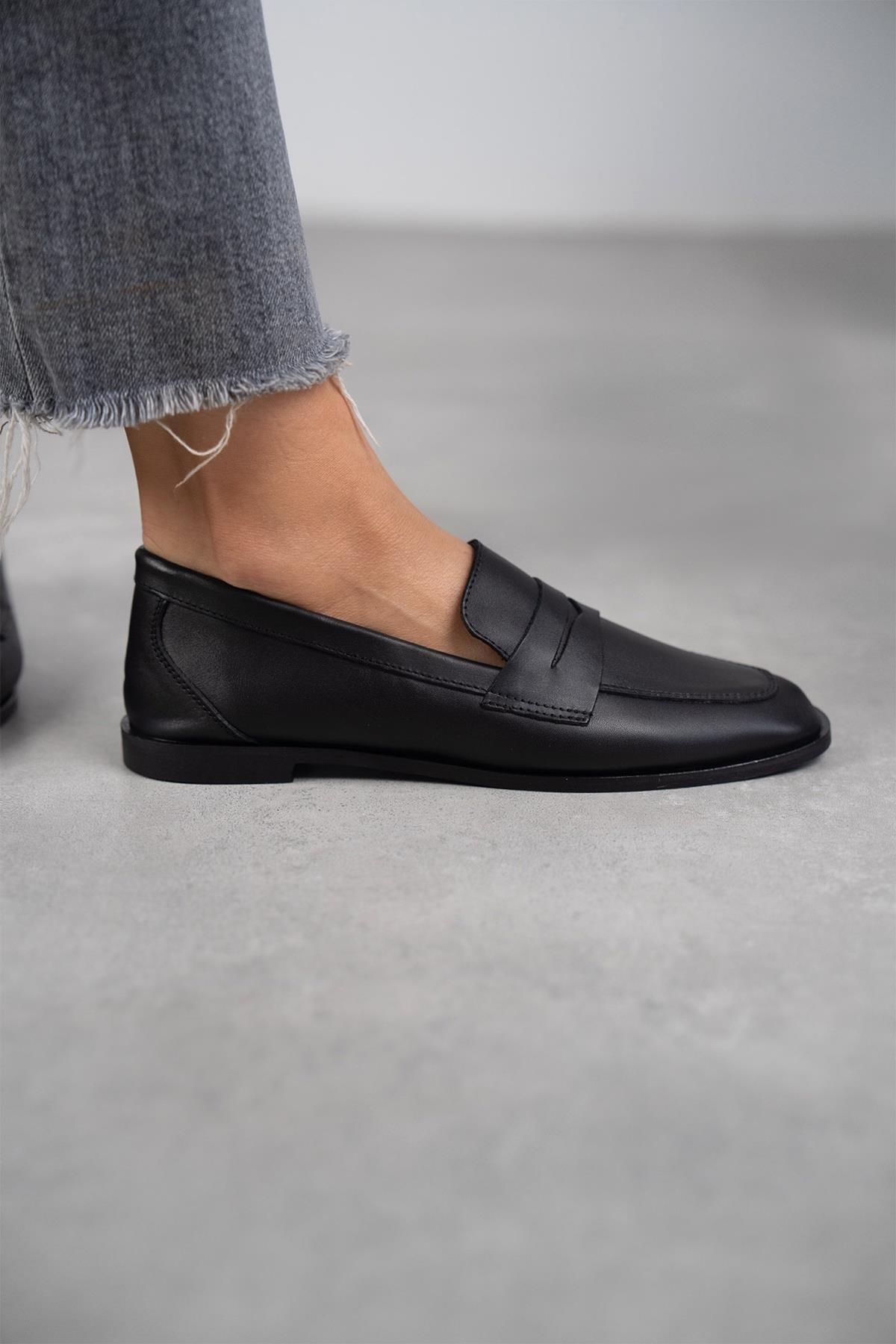 SANDER SİYAH DERİ AYAKKABI SİYAH DERİ