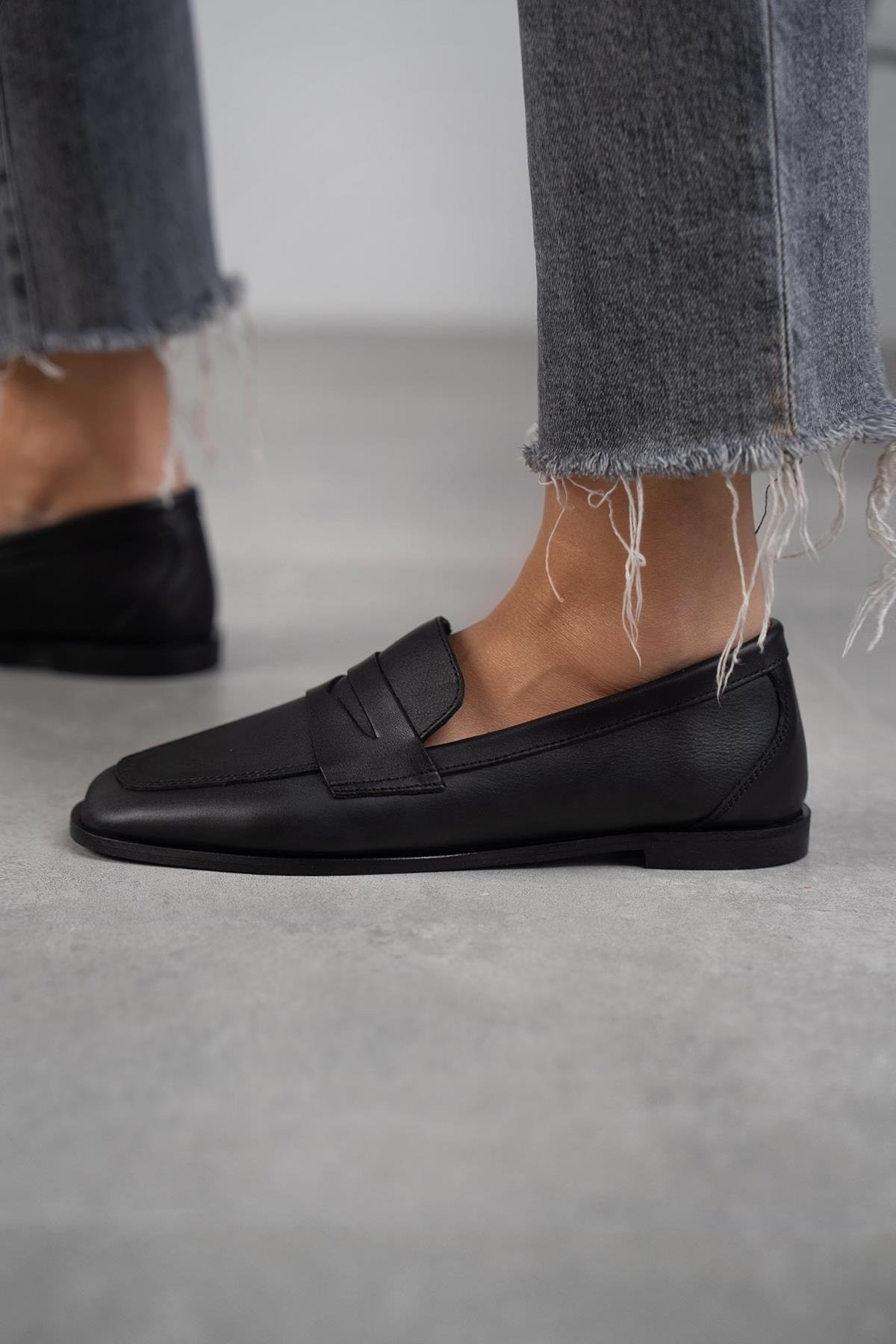 SANDER SİYAH DERİ AYAKKABI SİYAH DERİ