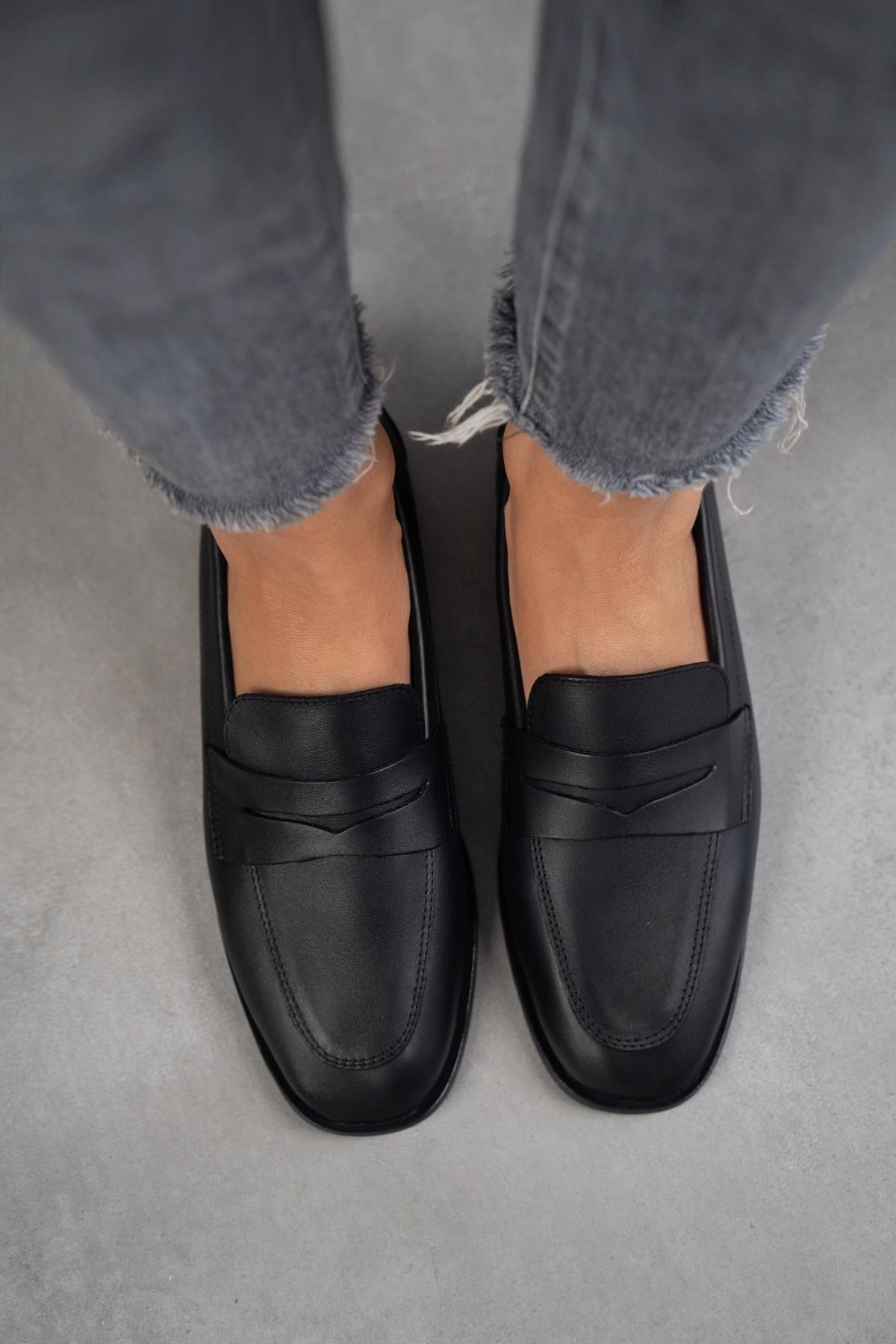 SANDER SİYAH DERİ AYAKKABI SİYAH DERİ