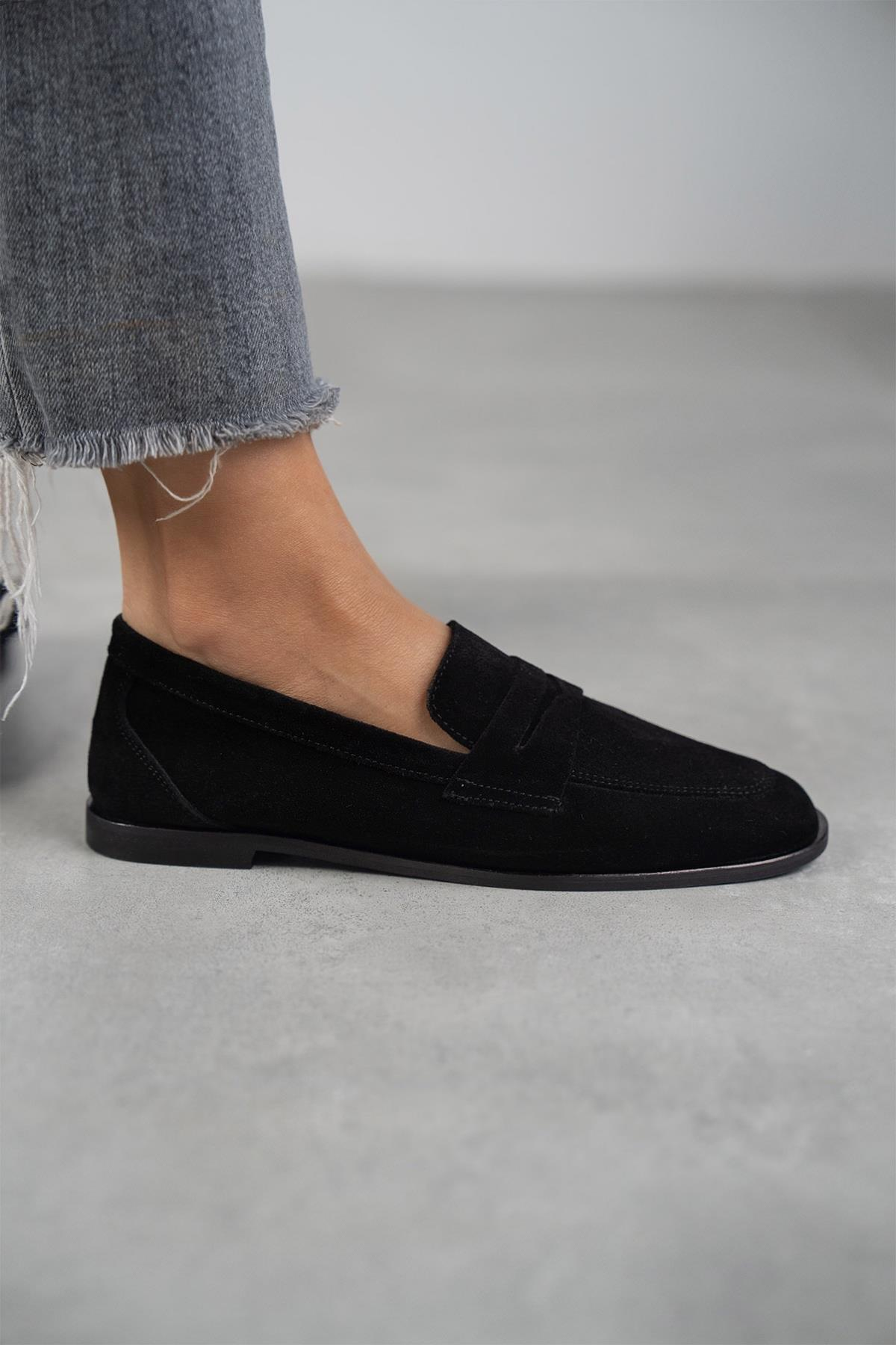 SANDER SİYAH SÜET AYAKKABI SİYAH SÜET