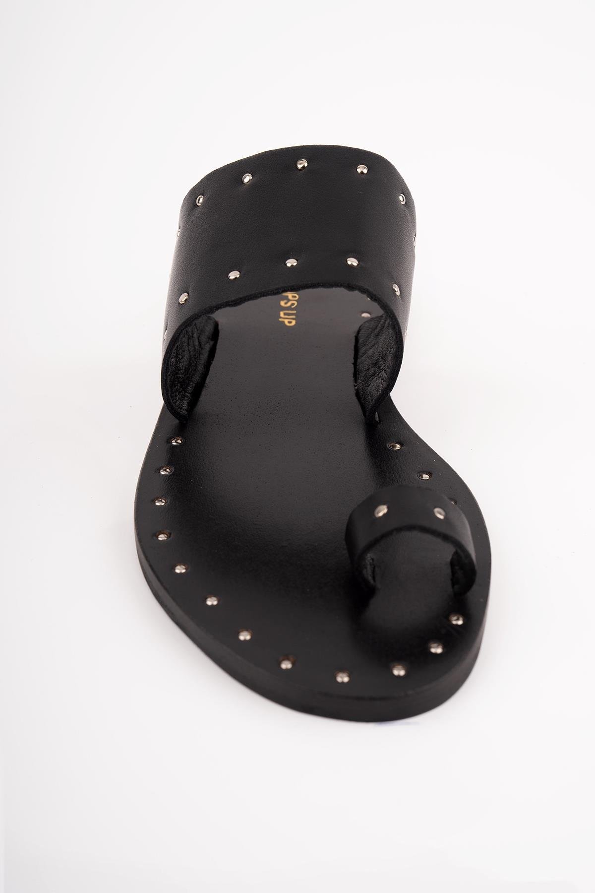 SANDRA SİYAH DERİ TERLİK SİYAH DERİ