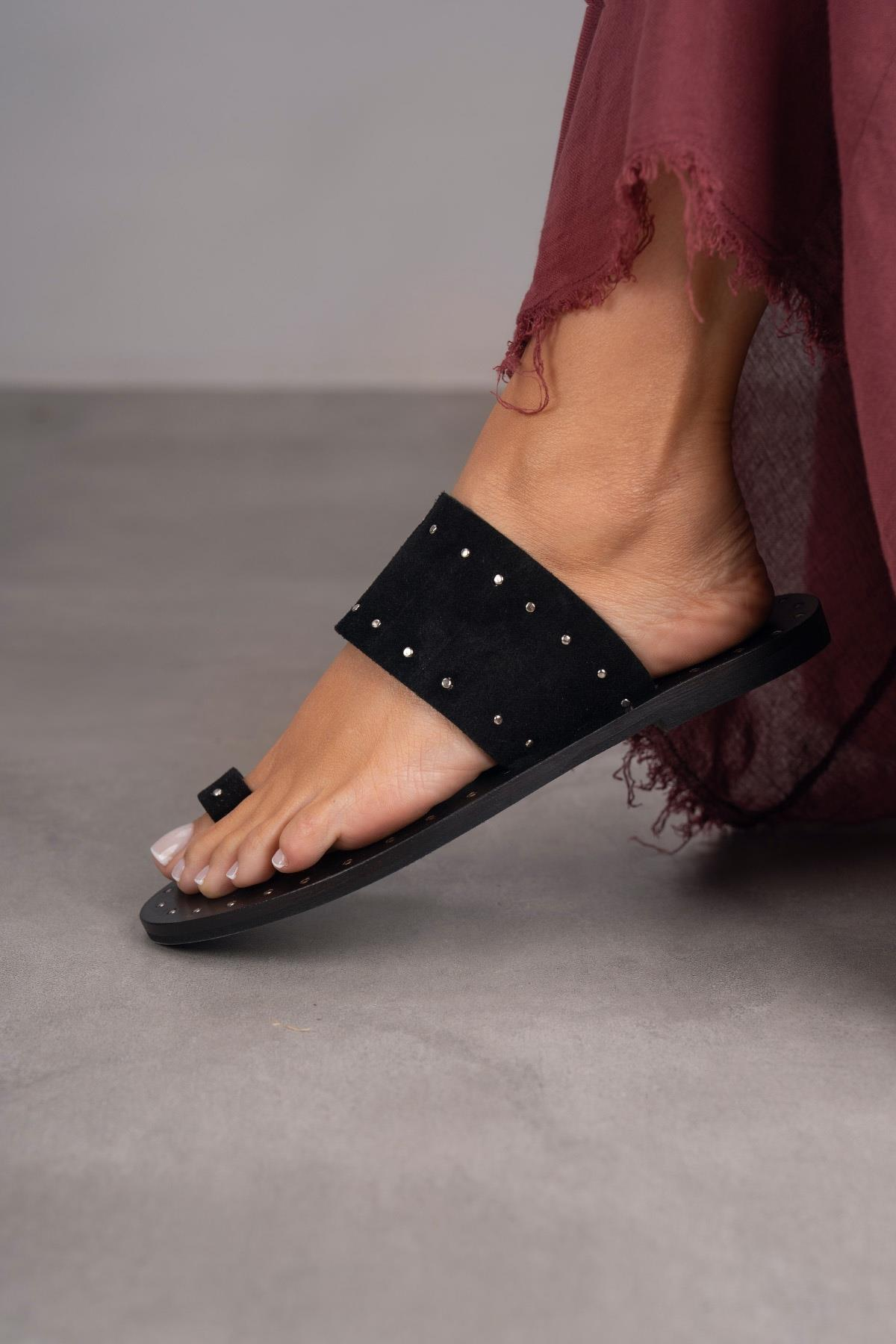 SANDRA SİYAH SÜET TERLİK SİYAH SÜET