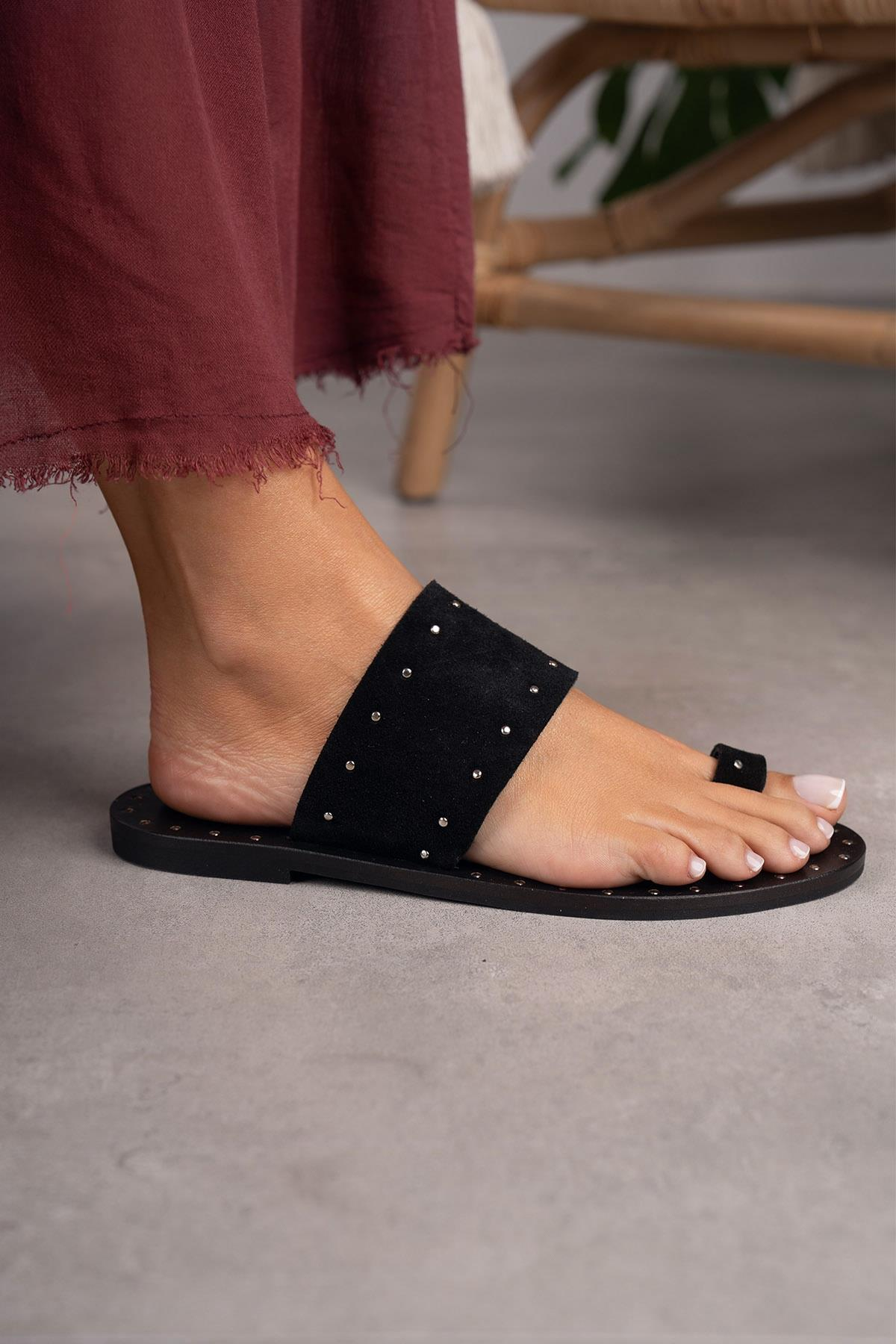 SANDRA SİYAH SÜET TERLİK SİYAH SÜET