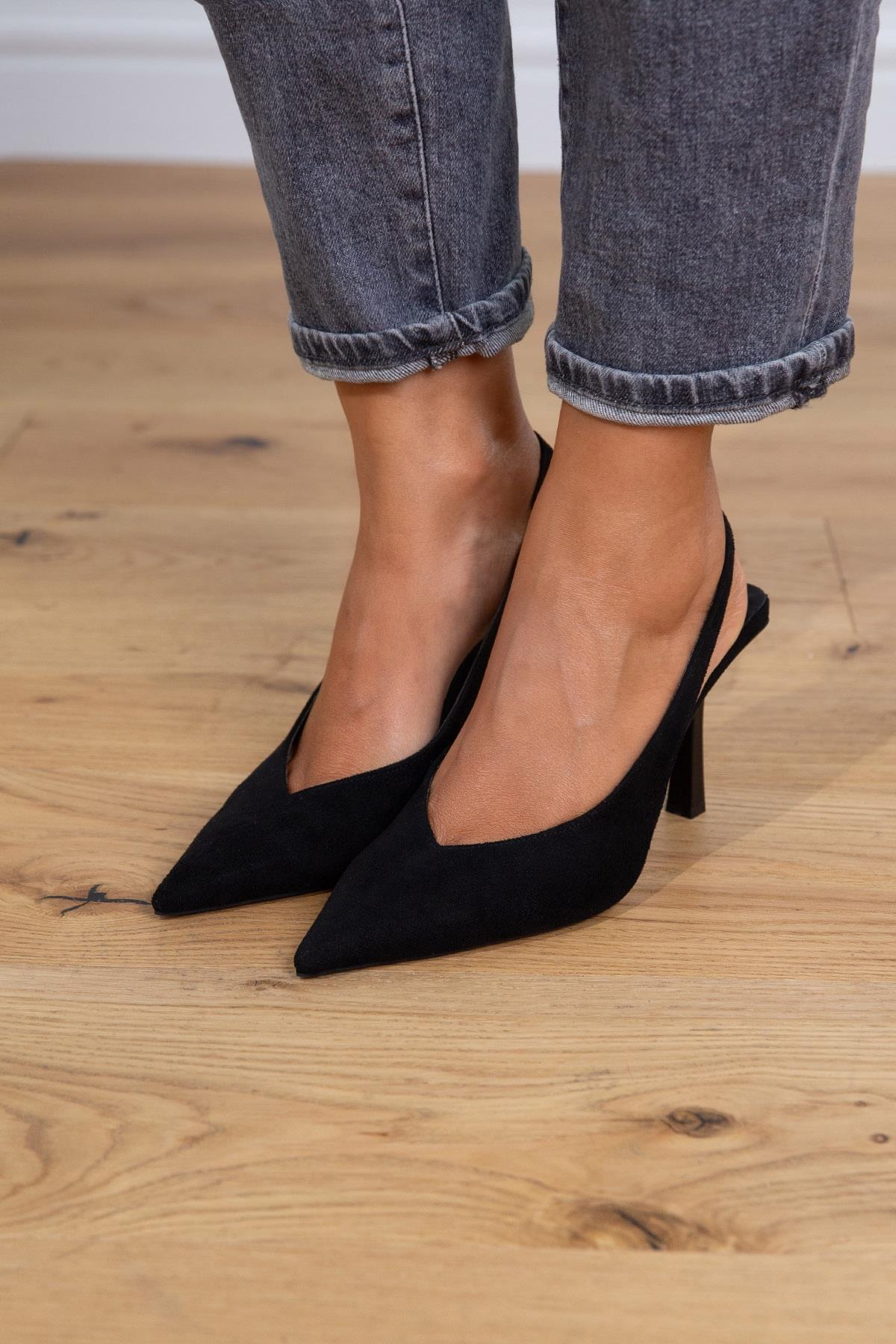 SARA SİYAH SÜET AYAKKABI SİYAH