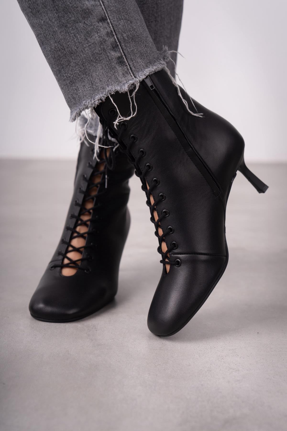 SİLVA SİYAH DERİ BOT SİYAH DERİ