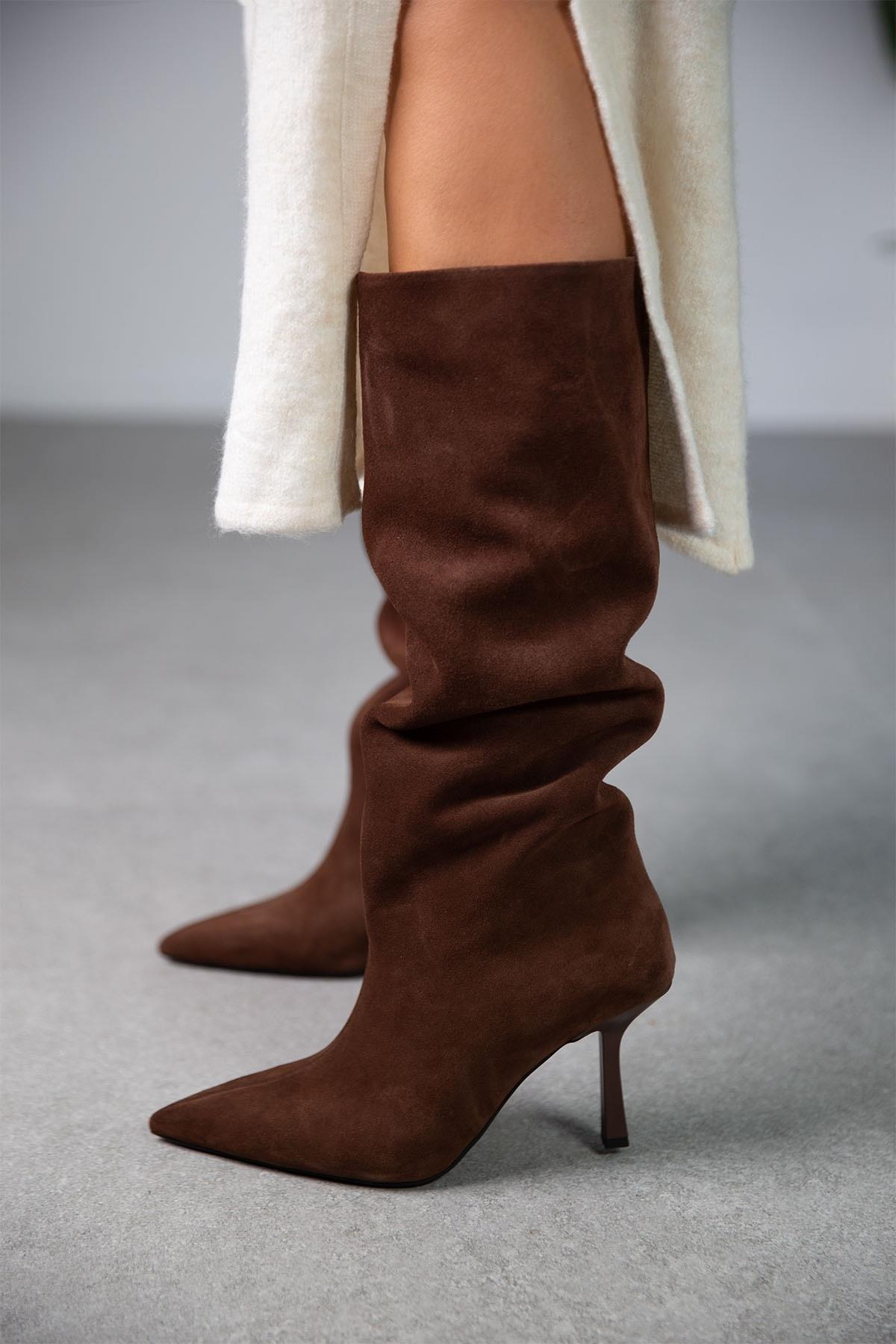 SONYA KAHVE SÜET ÇİZME KAHVE