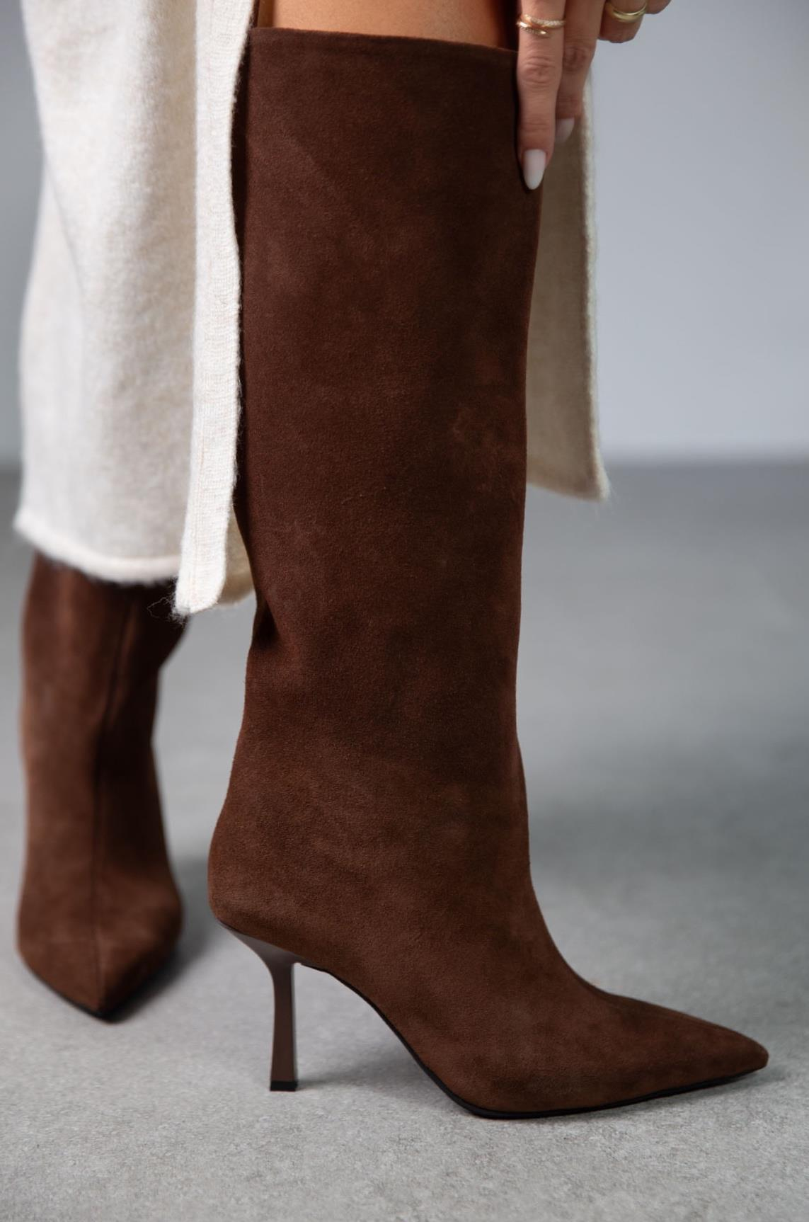 SONYA KAHVE SÜET ÇİZME KAHVE