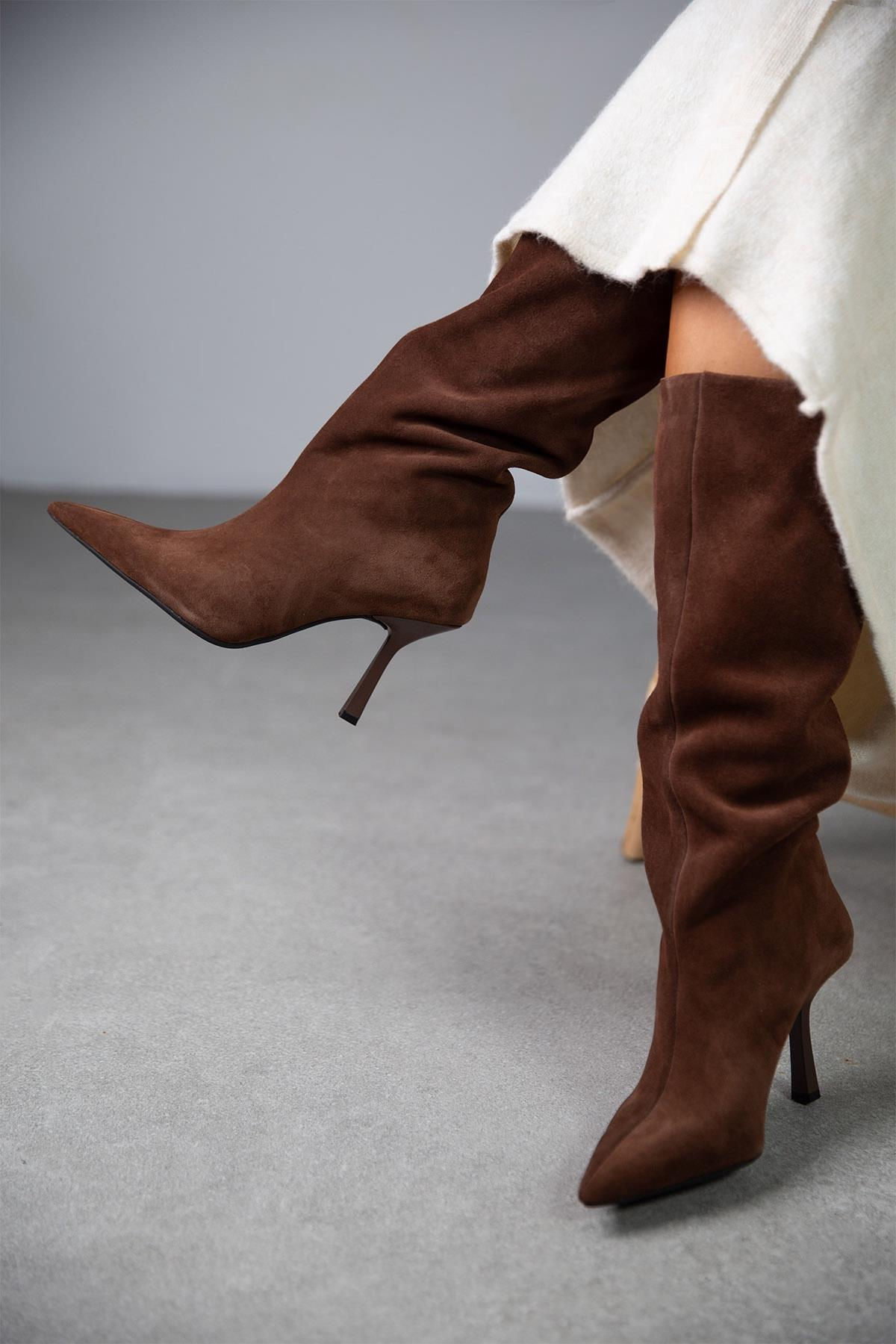 SONYA KAHVE SÜET ÇİZME KAHVE