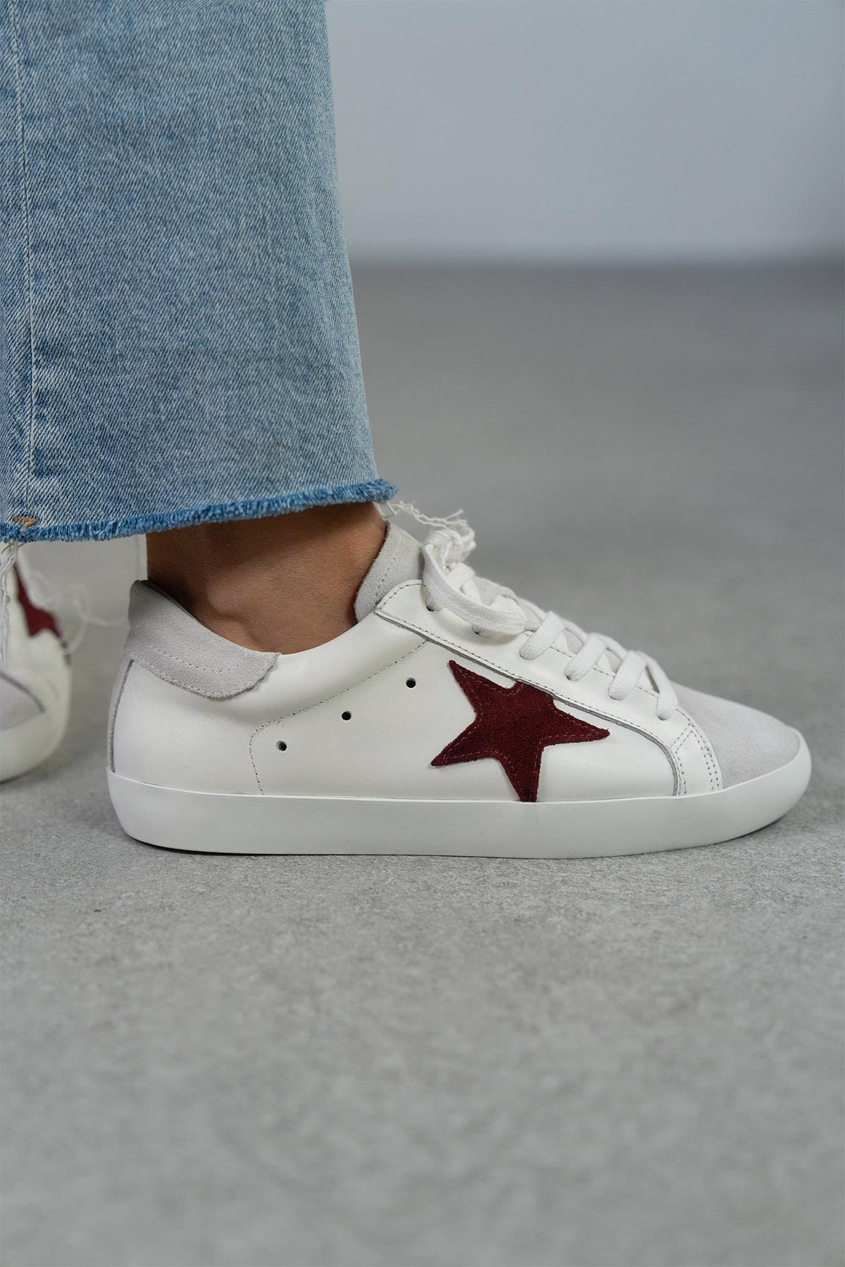 STAR BEYAZ - BORDO SNEAKER bordo