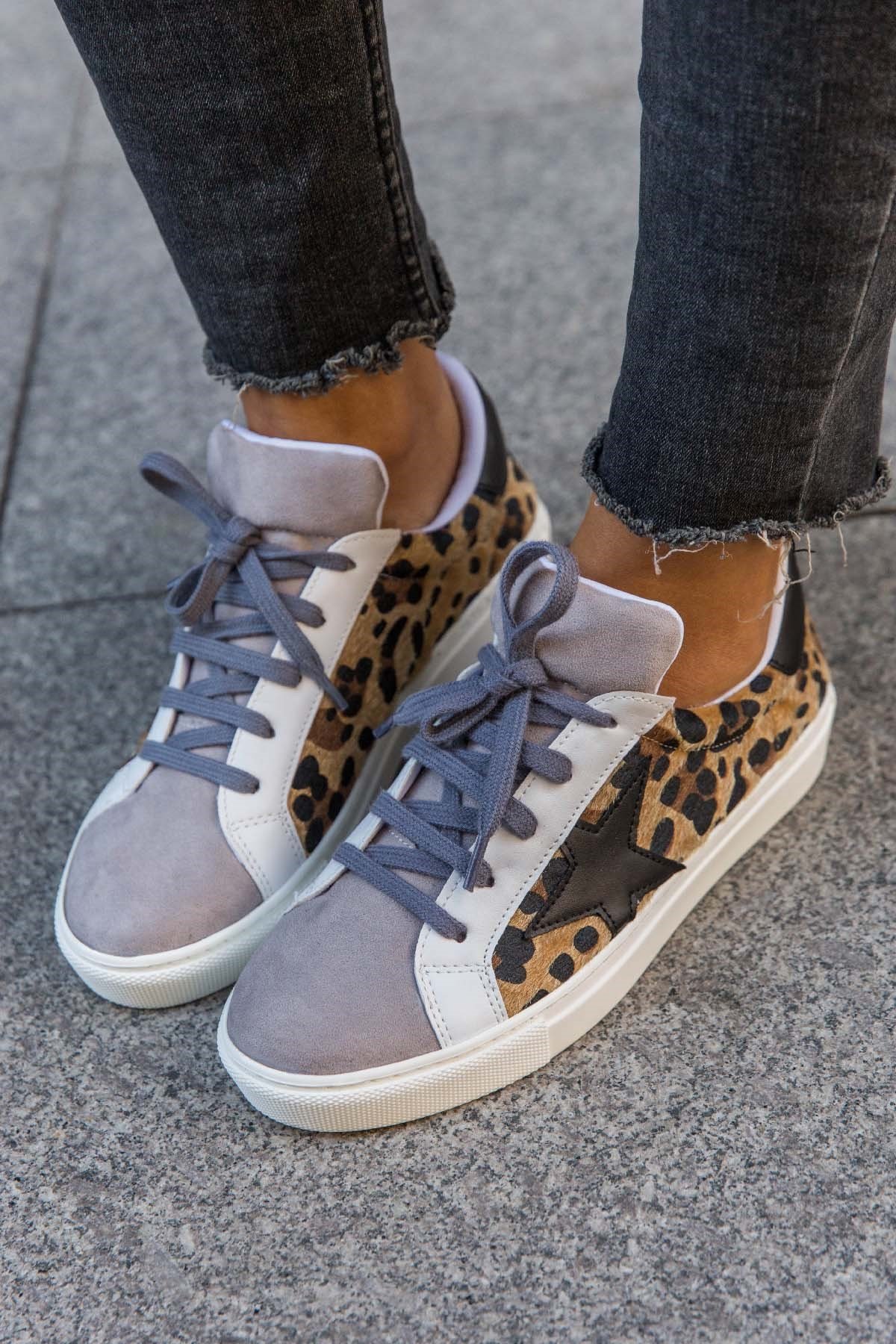 STAR LEOPAR-GRİ SNEAKER LEO