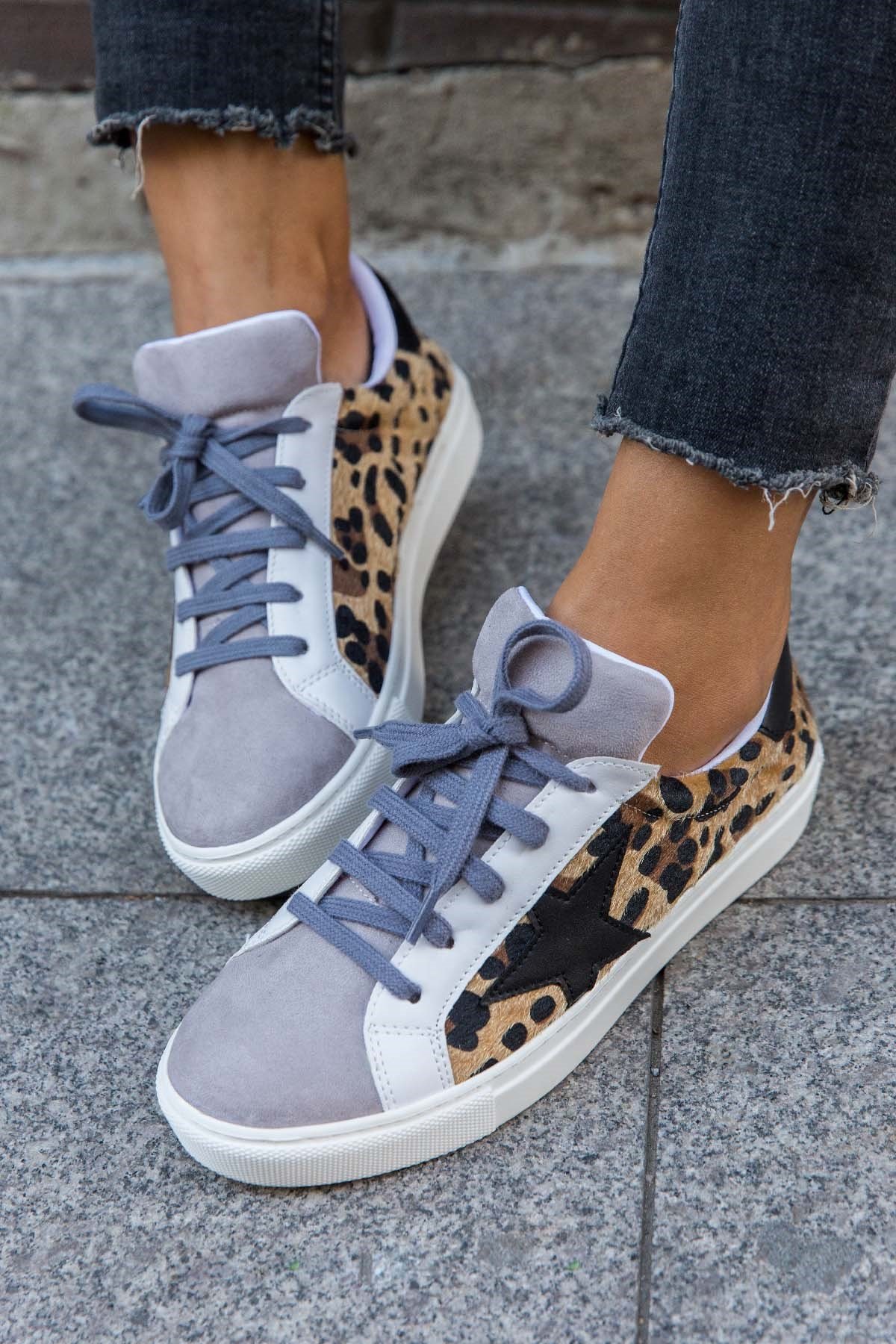 STAR LEOPAR-GRİ SNEAKER LEO