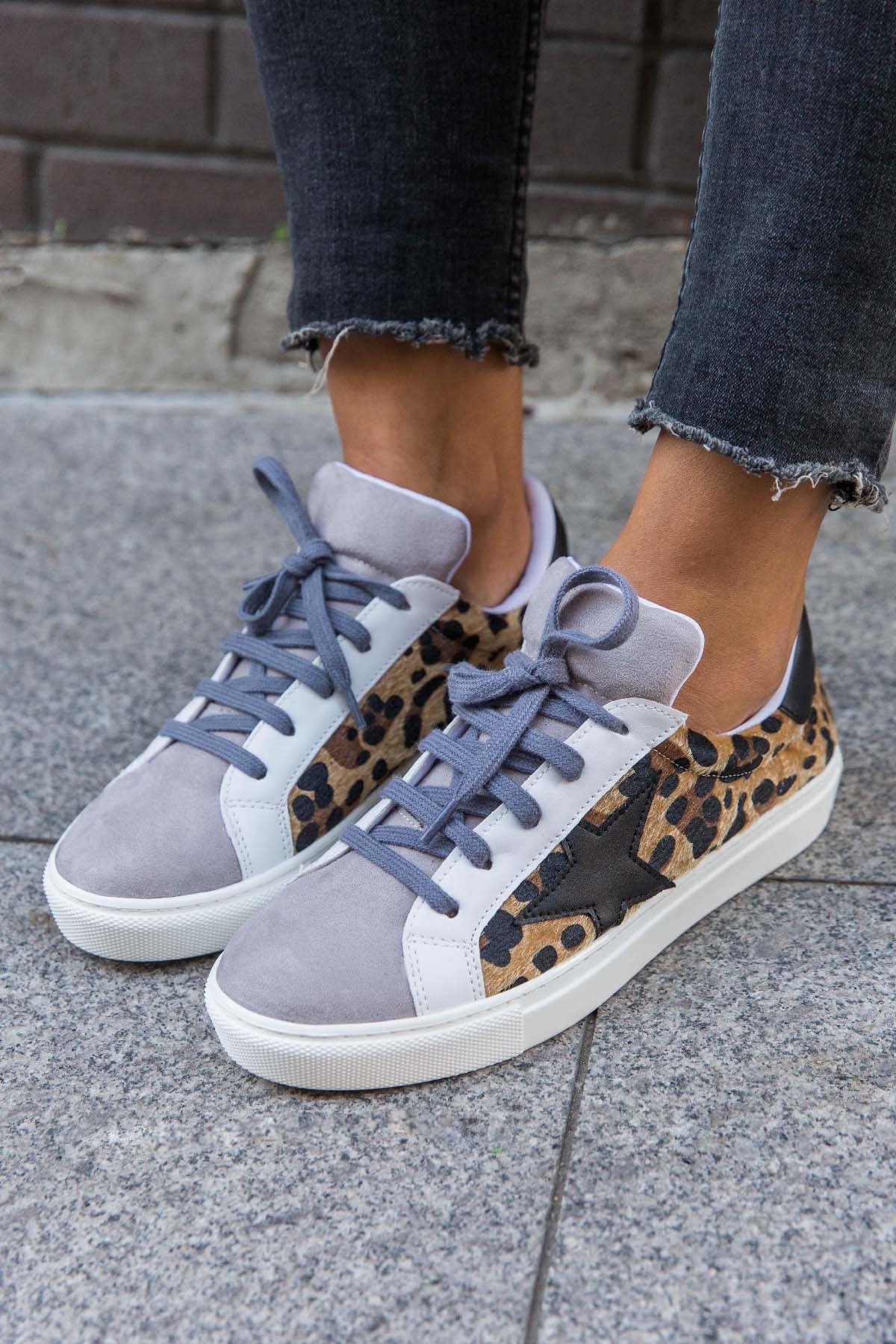 STAR LEOPAR-GRİ SNEAKER LEO