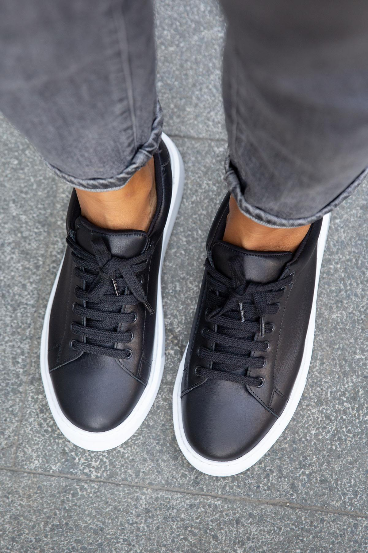 WAY SİYAH DERİ SNEAKER SİYAH