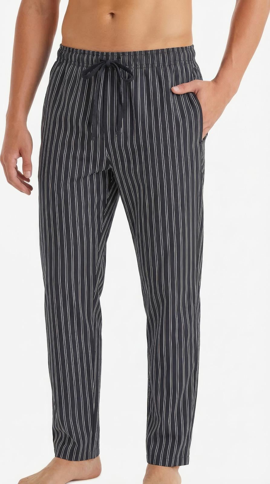 Erkek Antrasit Çizgili Pijama Altı