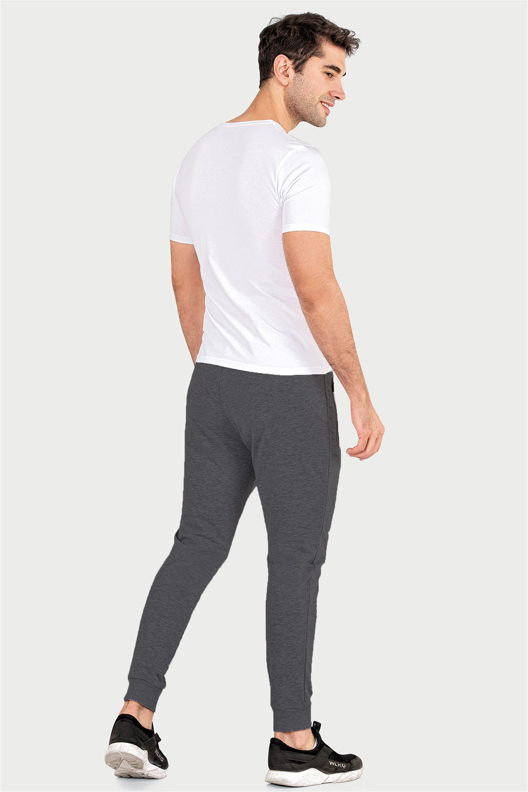 Erkek Antrasit İki İplik Slimfit Fermuarlı Alt