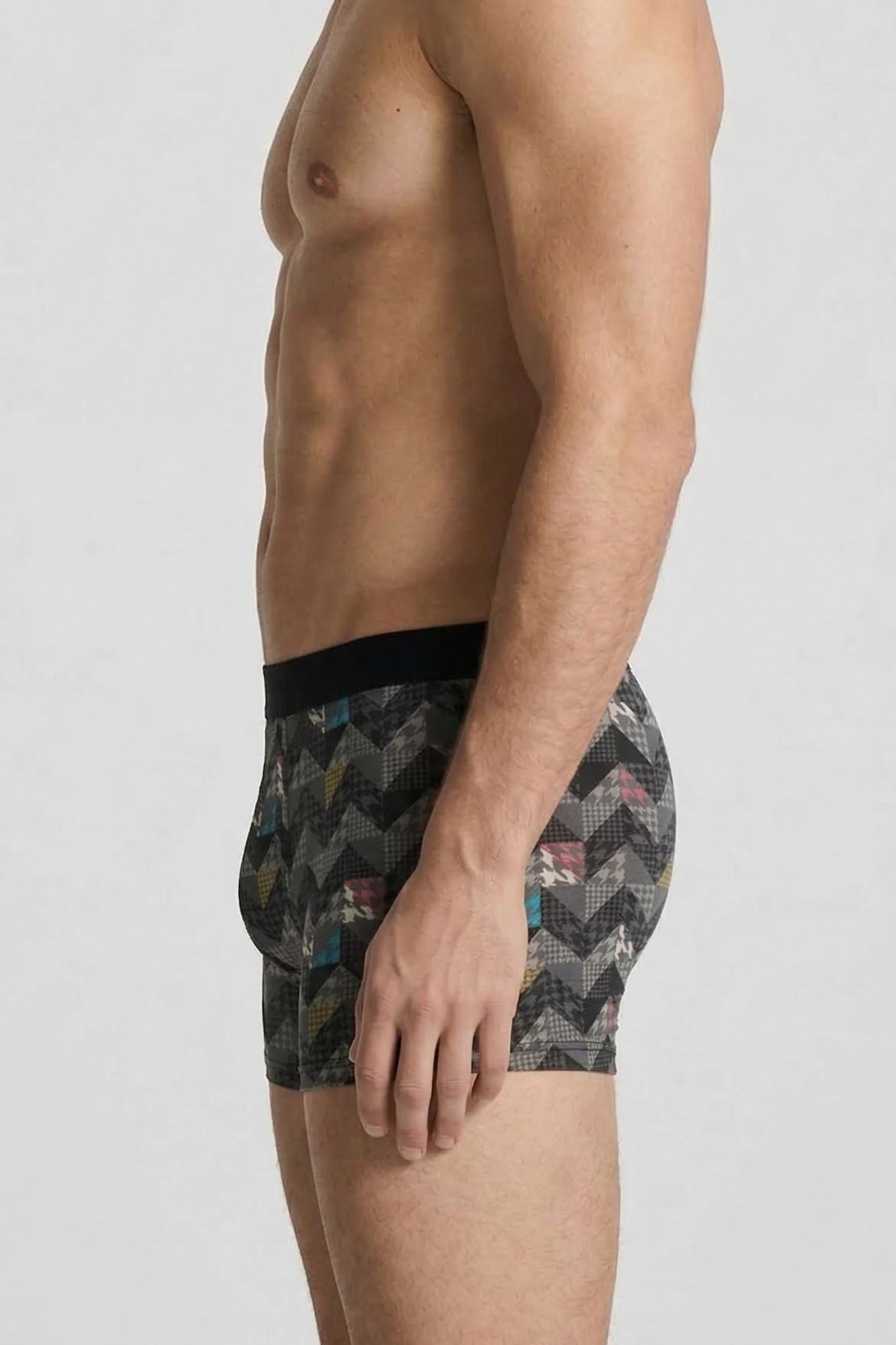 Erkek Antrasit Zikzaklı Zikzaklı Cotton Boxer