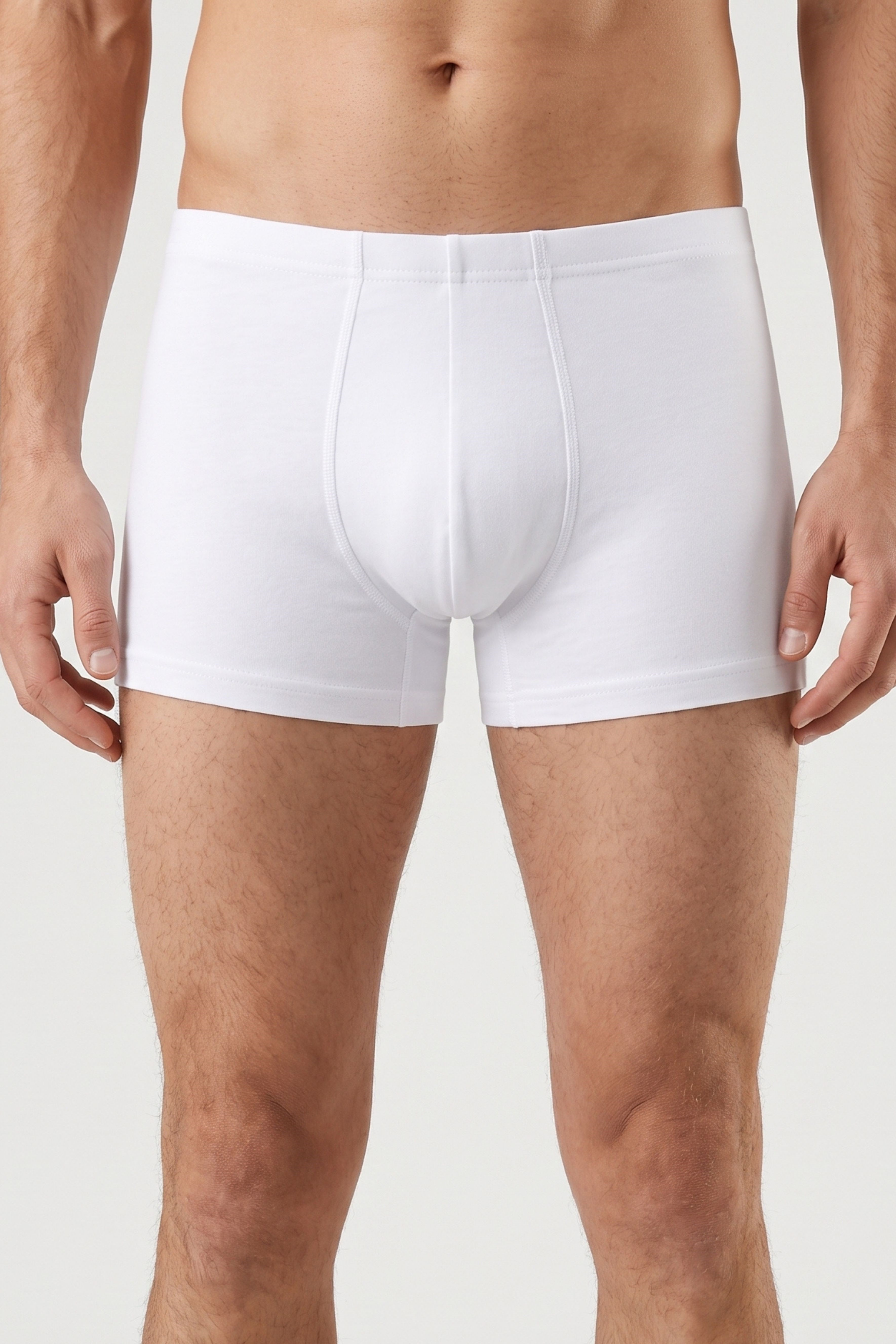 Erkek Beyaz Cotton Runner Boxer