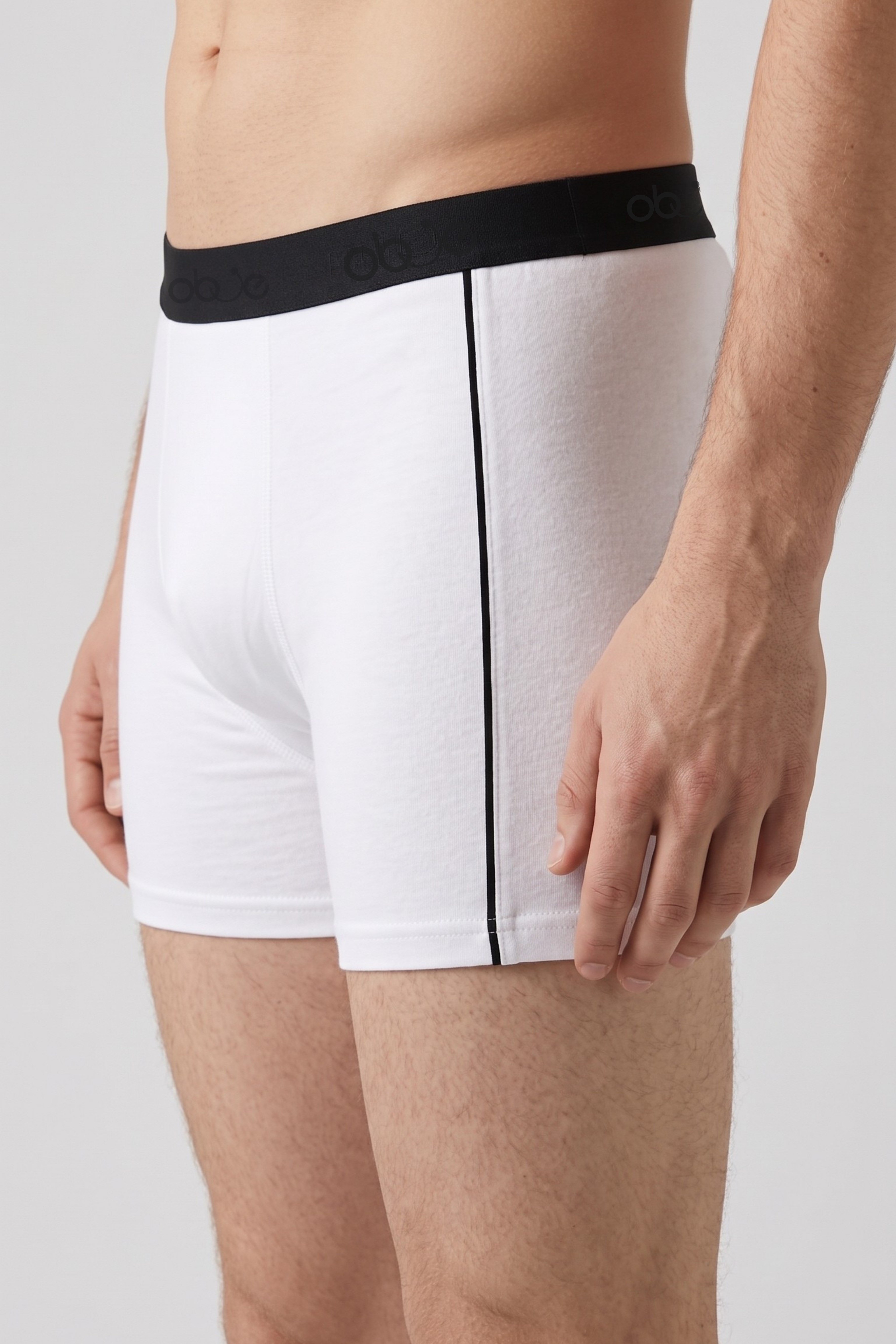 Erkek Beyaz Likra Cotton Boxer