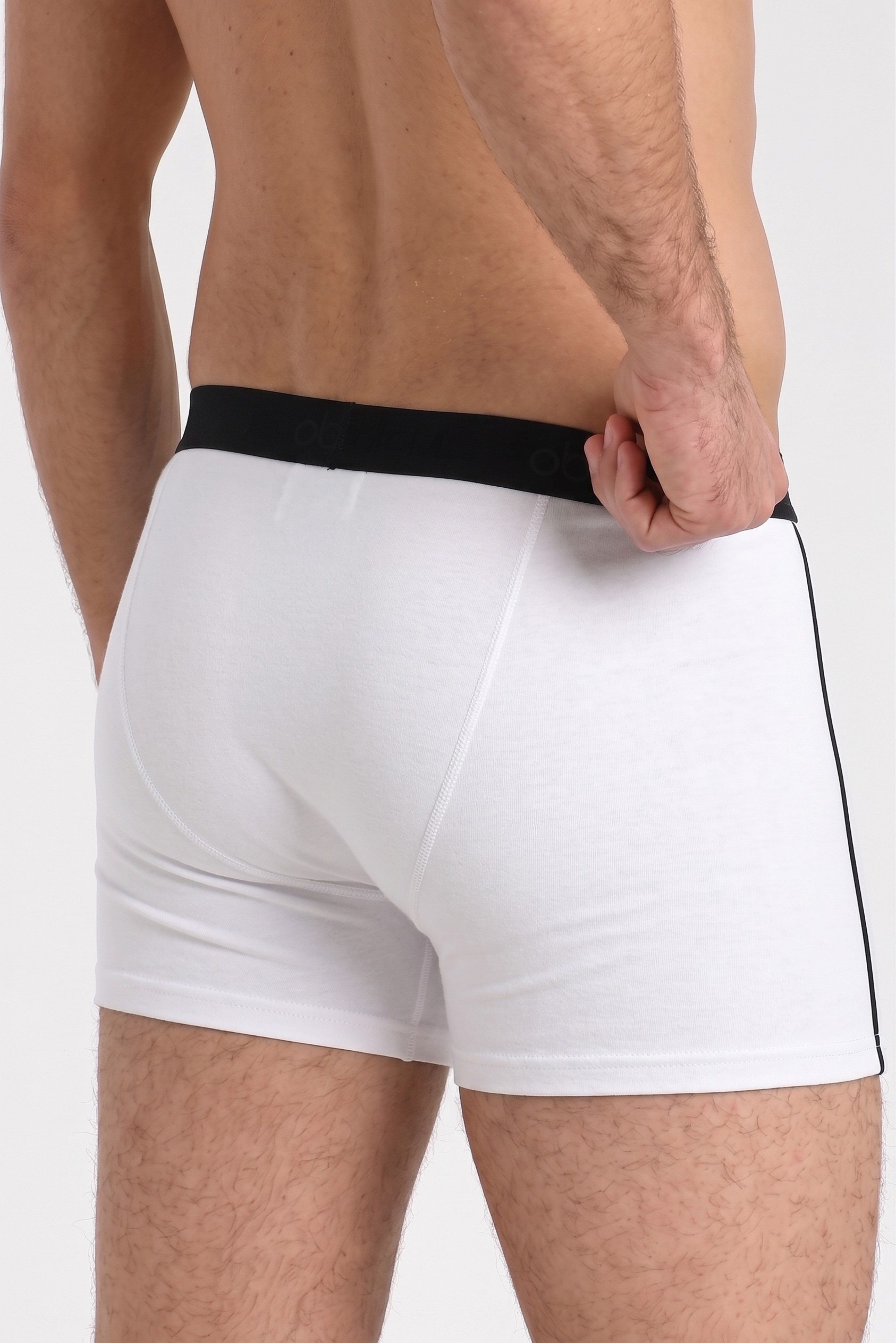 Erkek Beyaz Likra Cotton Boxer