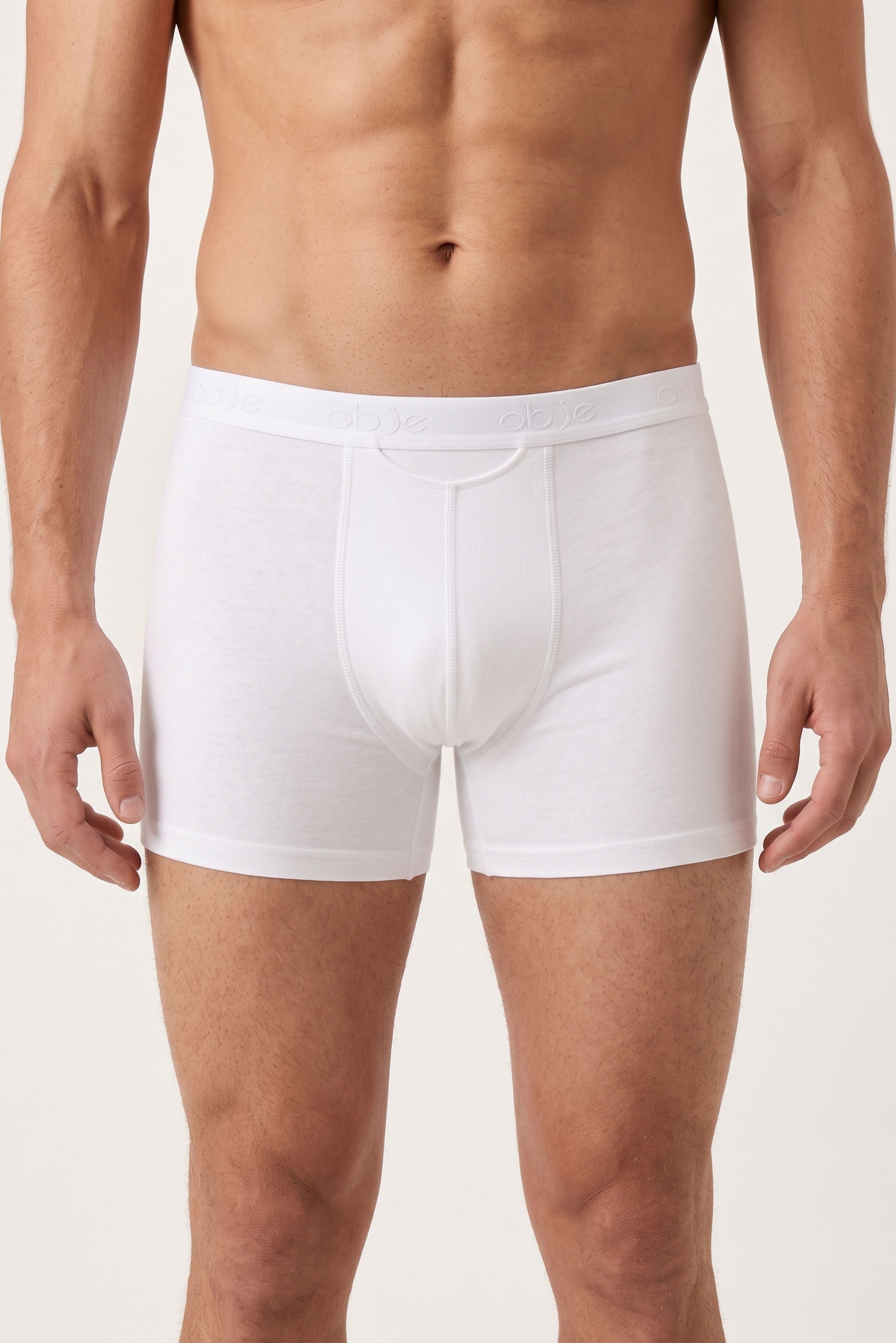 Erkek Beyaz Penye Modal Boxer