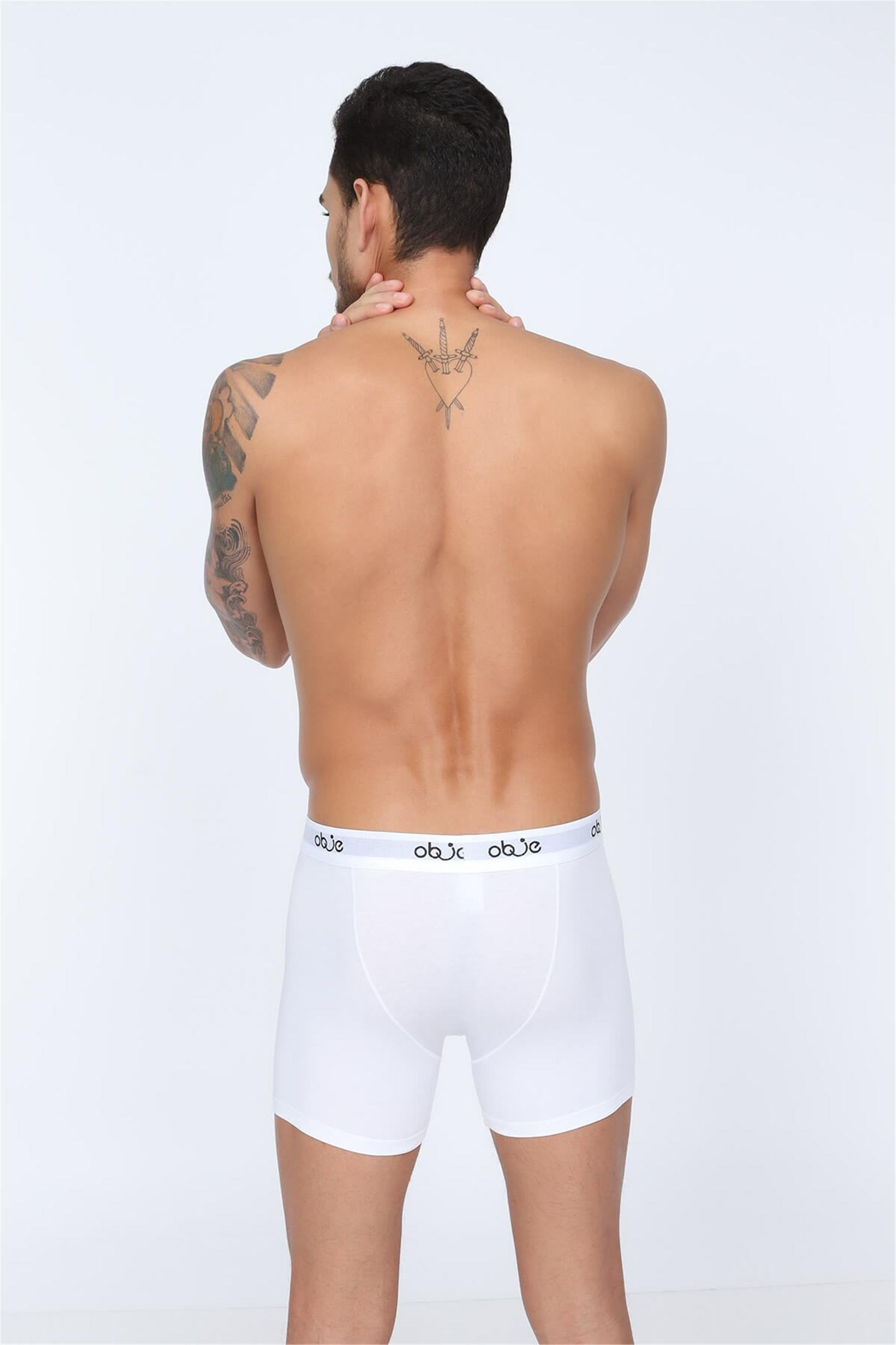 Erkek Beyaz Penye Modal Boxer