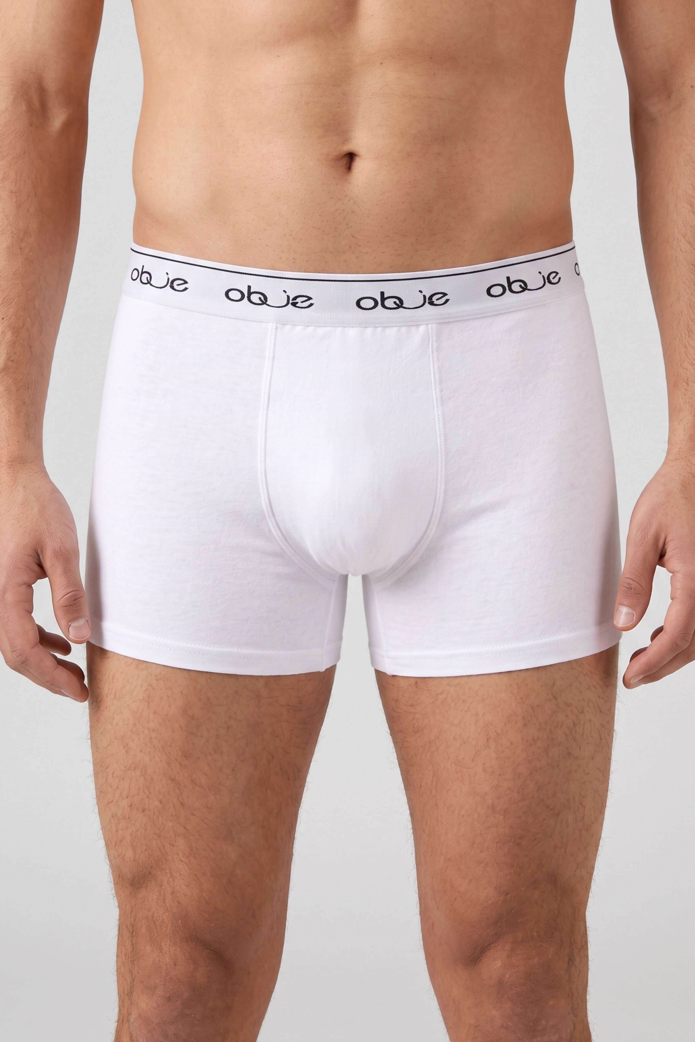 Erkek Beyaz Penye Modal Boxer