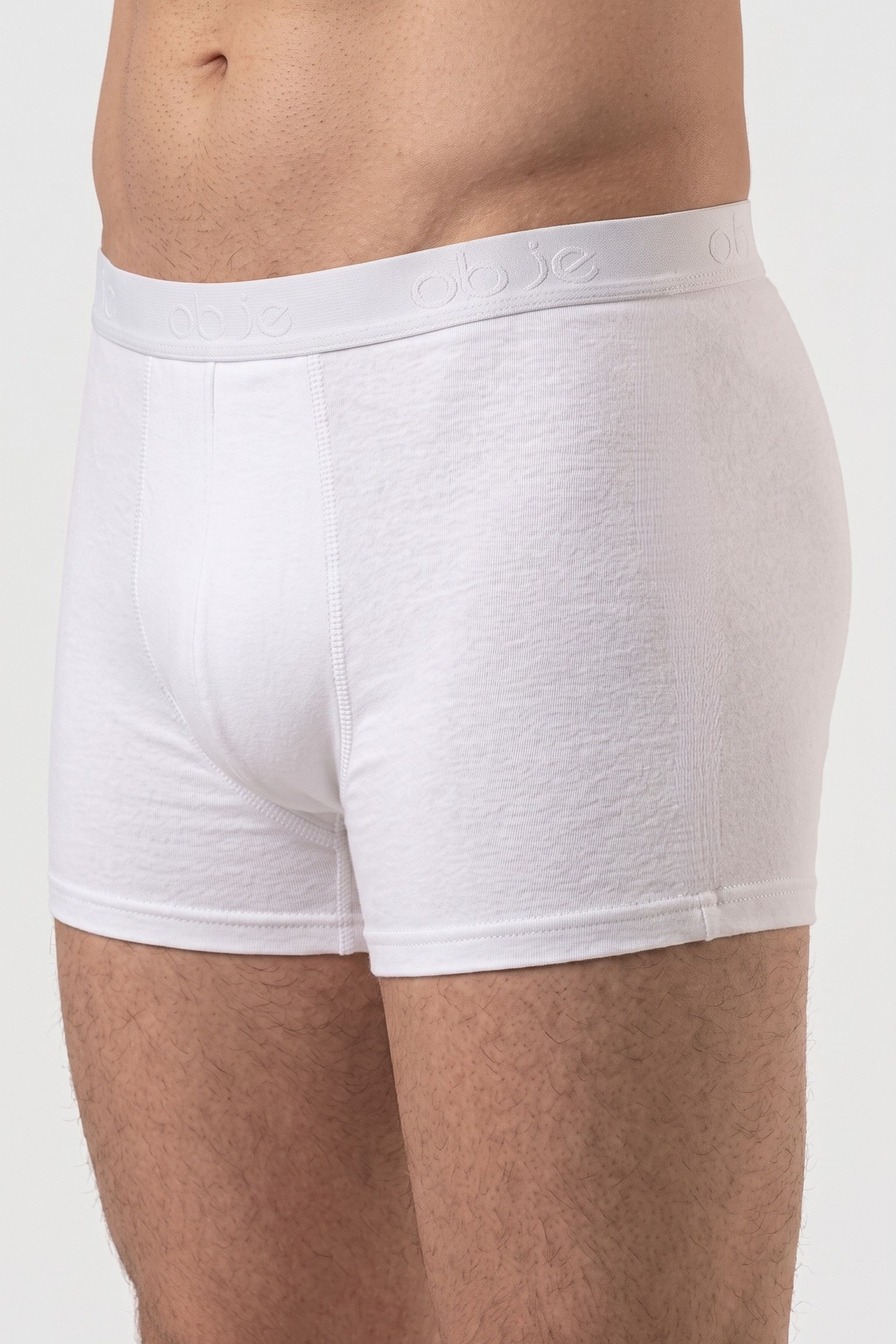 Erkek Beyaz Penye Modal Kısa Boxer