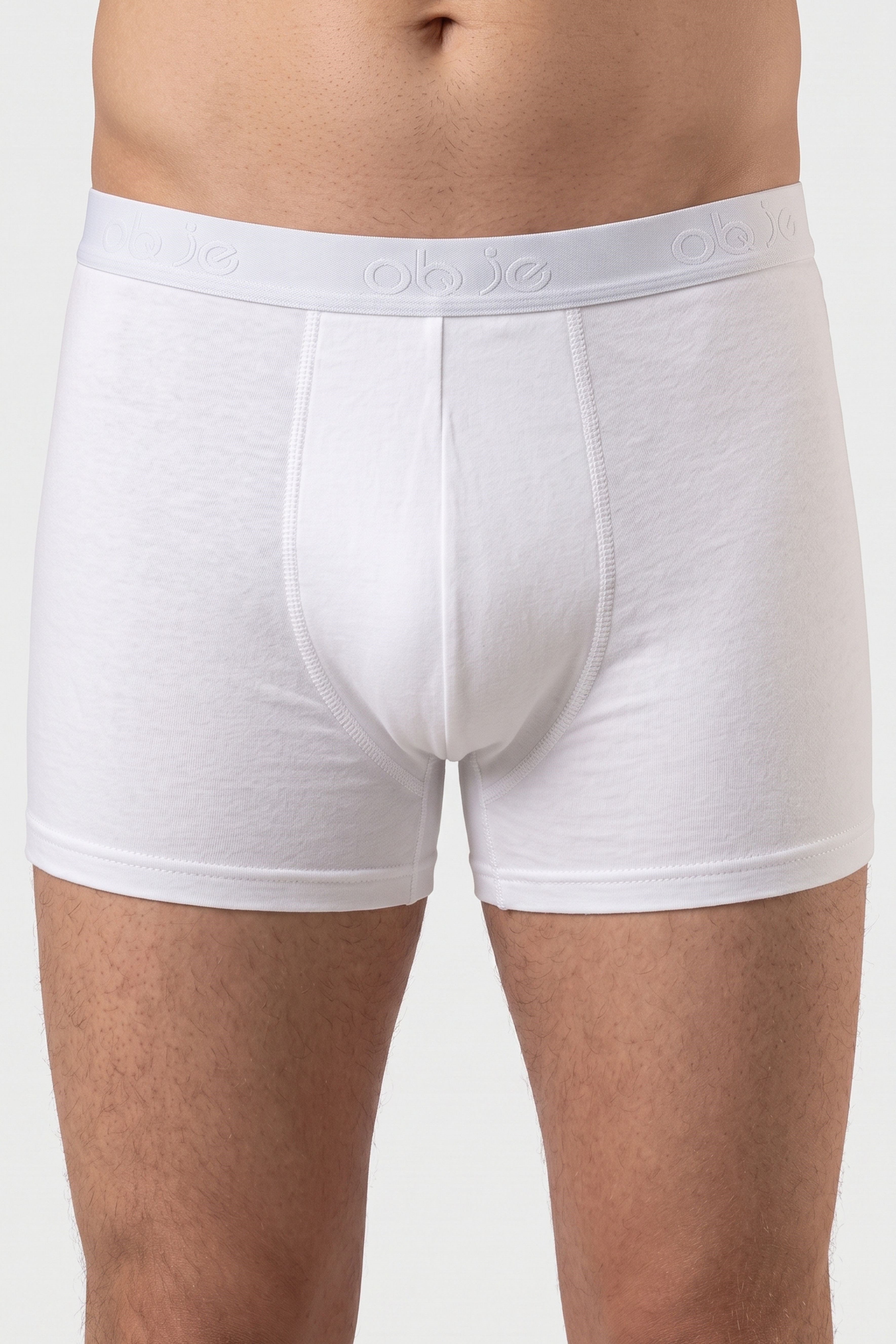 Erkek Beyaz Penye Modal Kısa Boxer