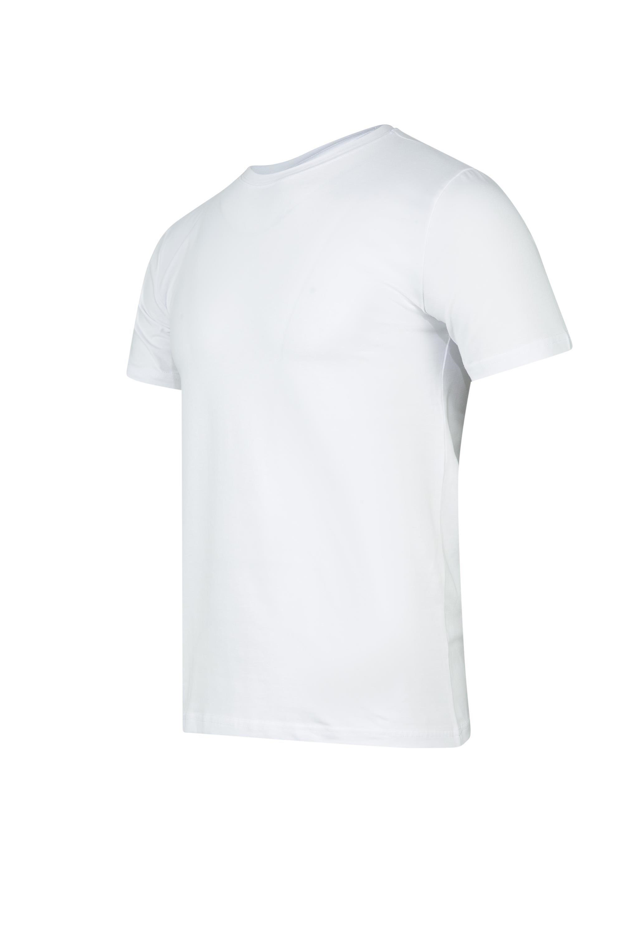 Erkek Beyaz Sıfır Yaka Yarım Kol T-shirt