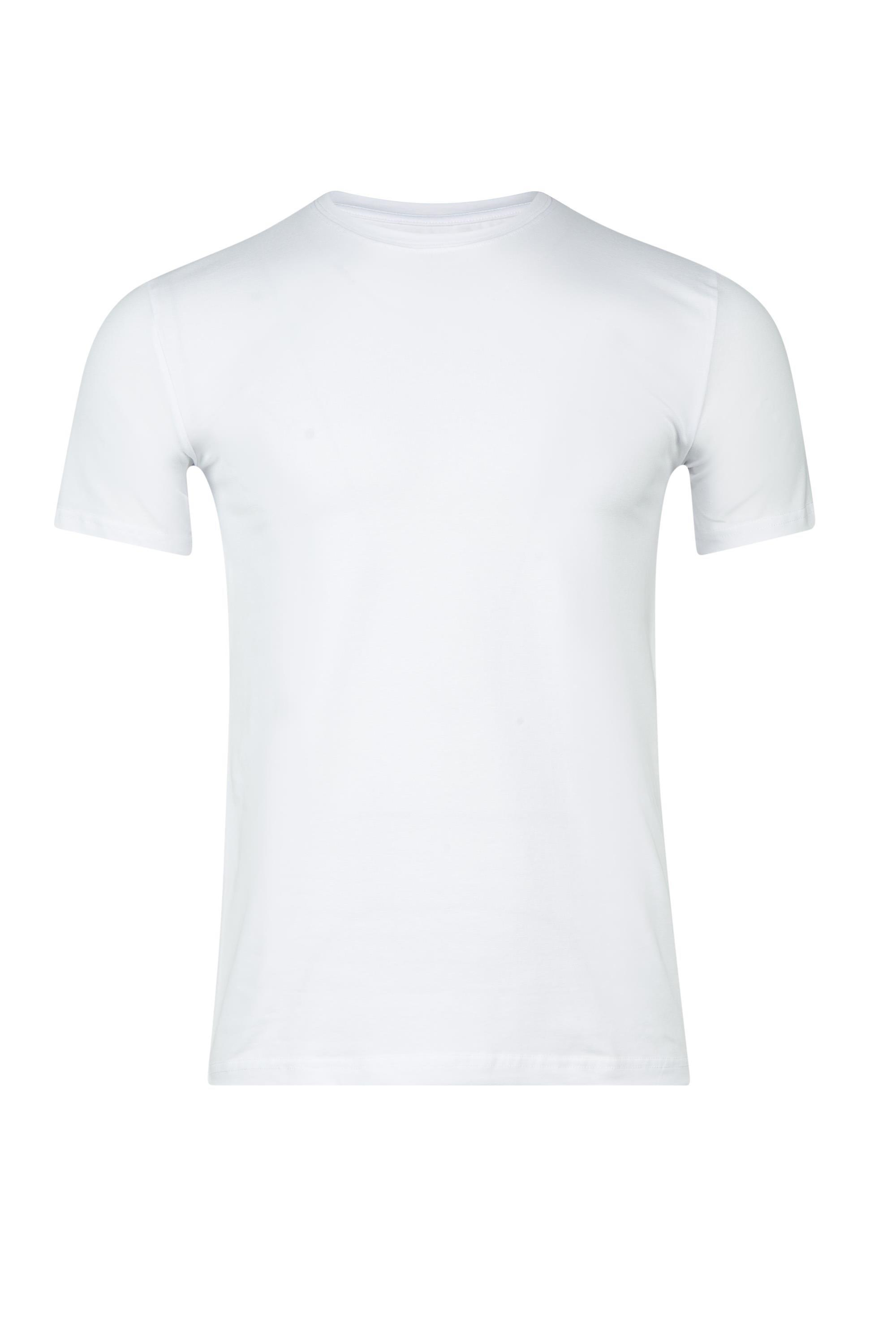 Erkek Beyaz Sıfır Yaka Yarım Kol T-shirt