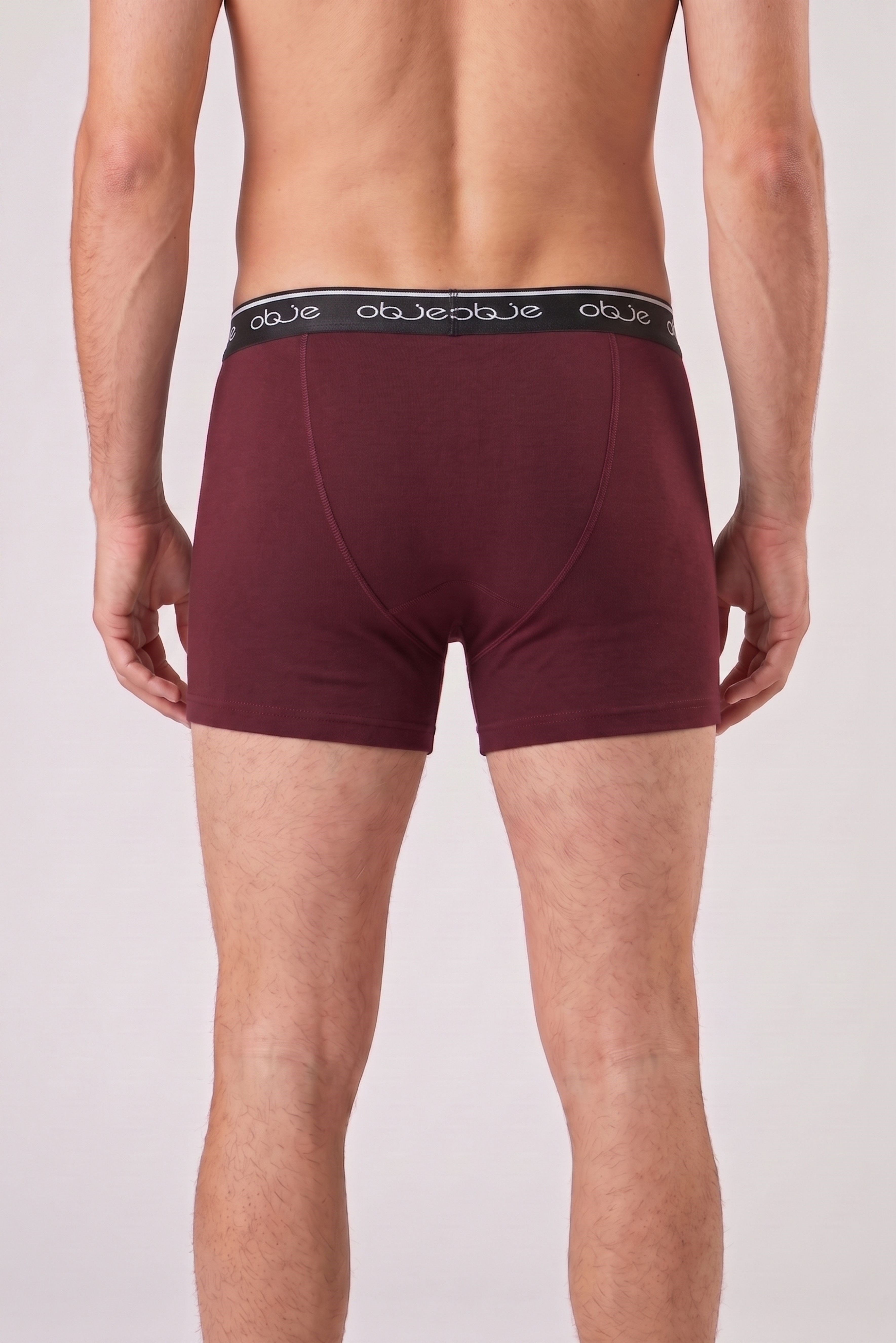 Erkek Bordo Dıştan Lastikli Üç Düğmeli Boxer