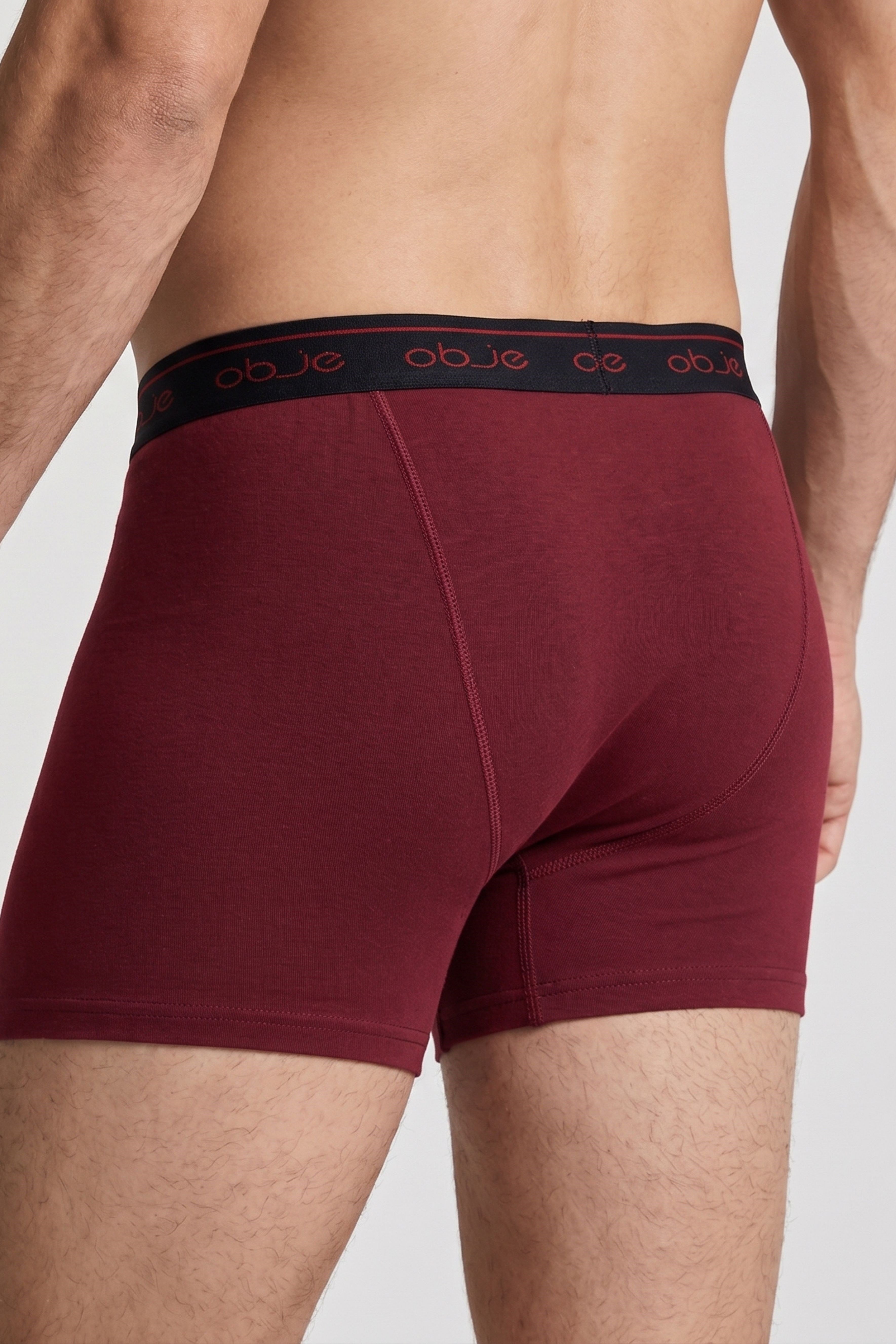 Erkek Bordo Penye Modal Boxer