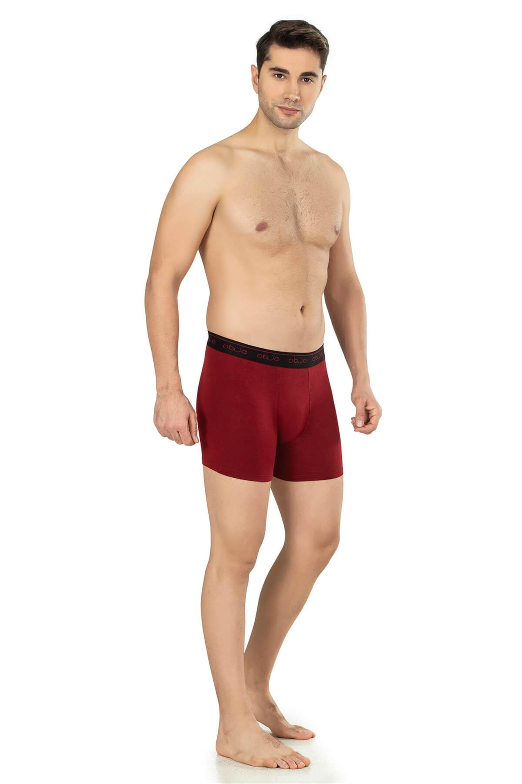 Erkek Bordo Penye Modal Boxer