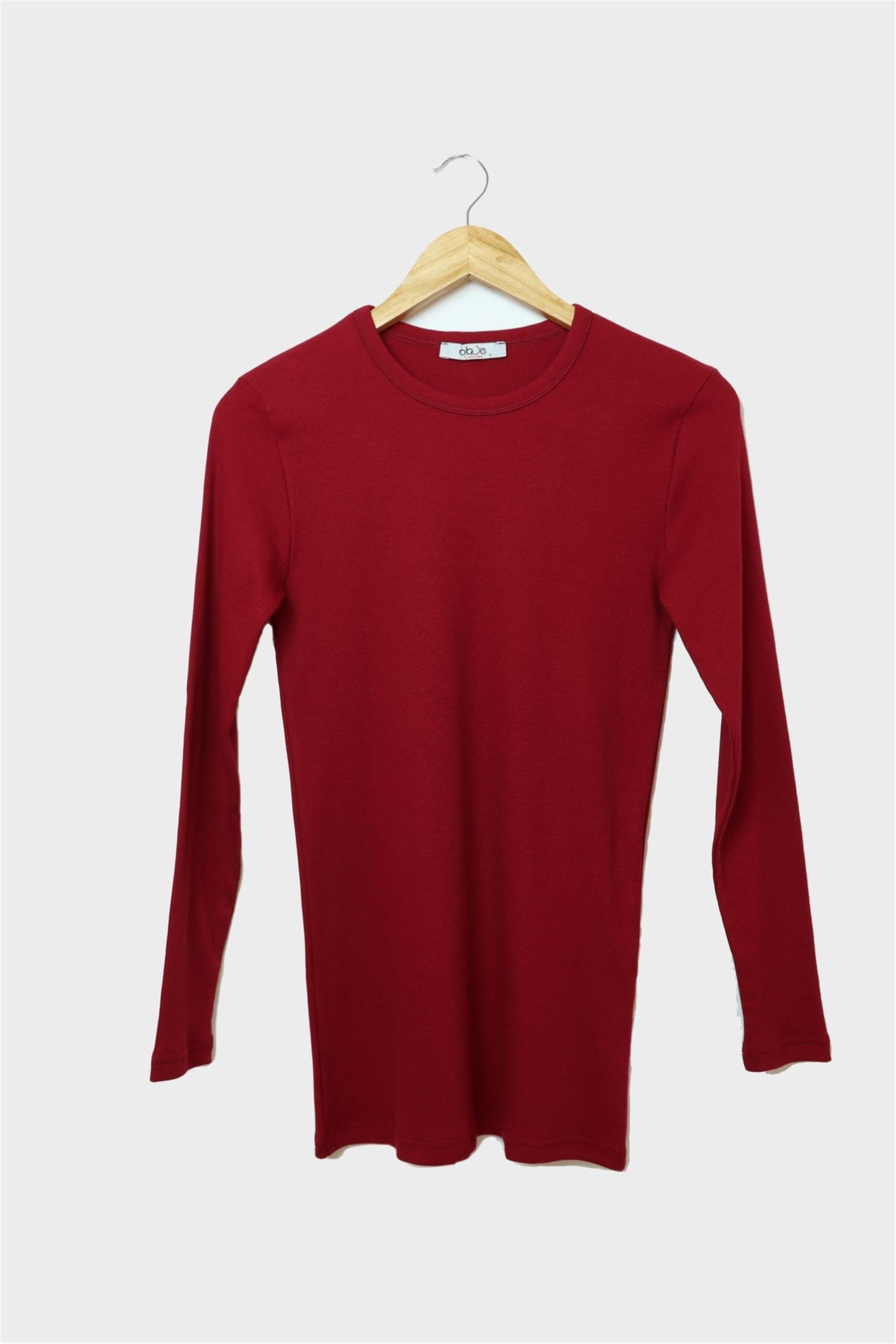 Erkek Bordo Uzun Kol Body