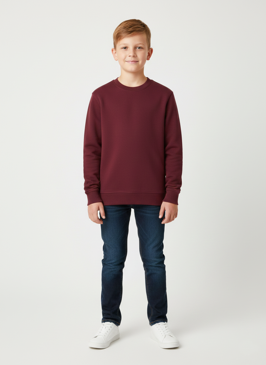 Erkek Çocuk Bordo 2 İplik Üst