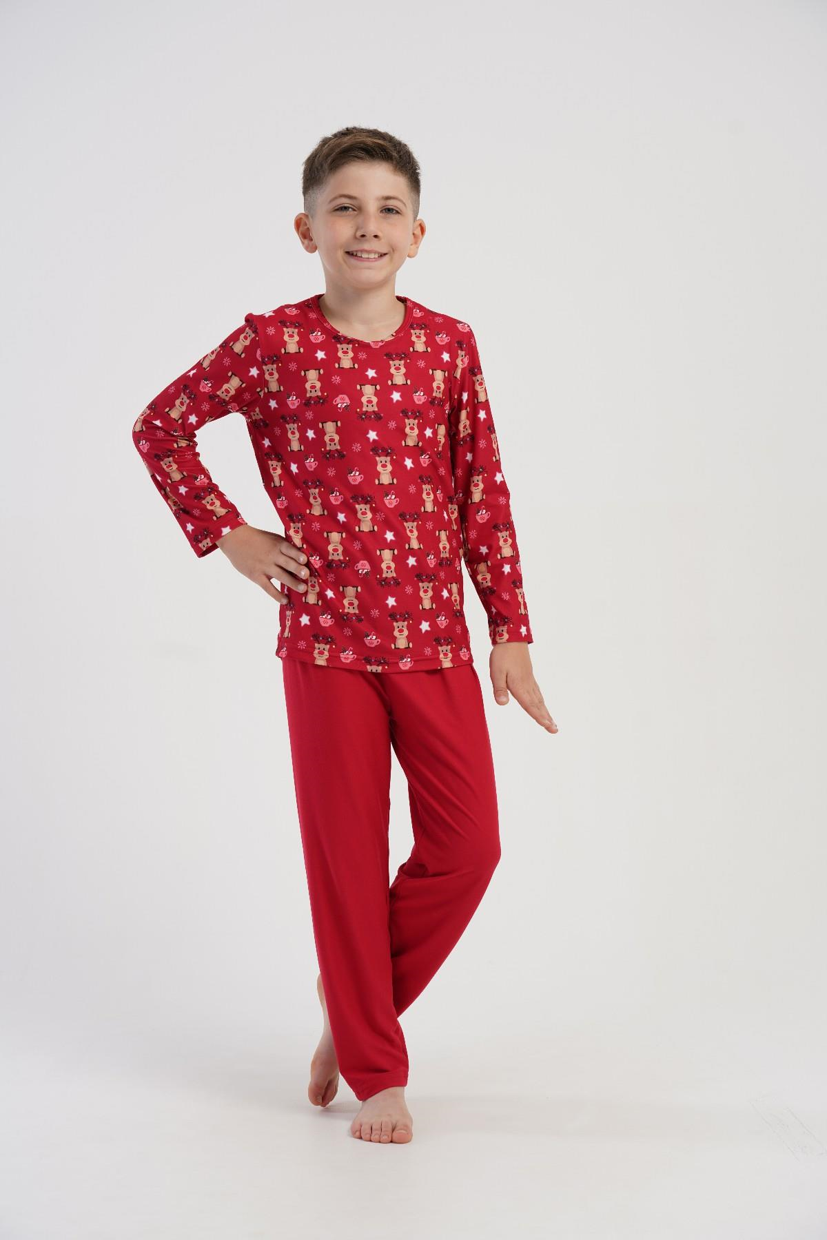 Erkek Çocuk Kırmızı Marla Pijama Altı