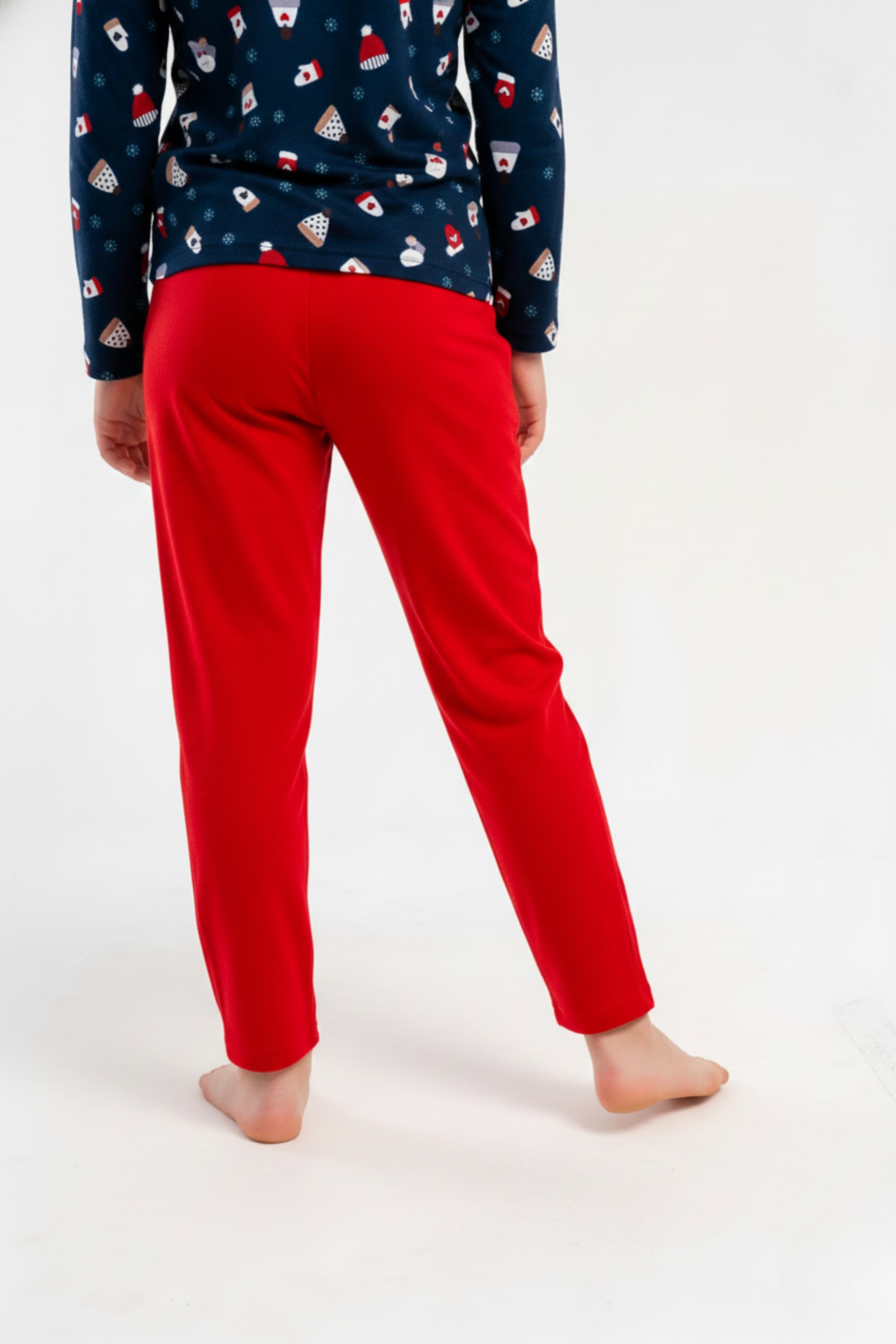 Erkek Çocuk Kırmızı Marla Uzun Pijama Altı