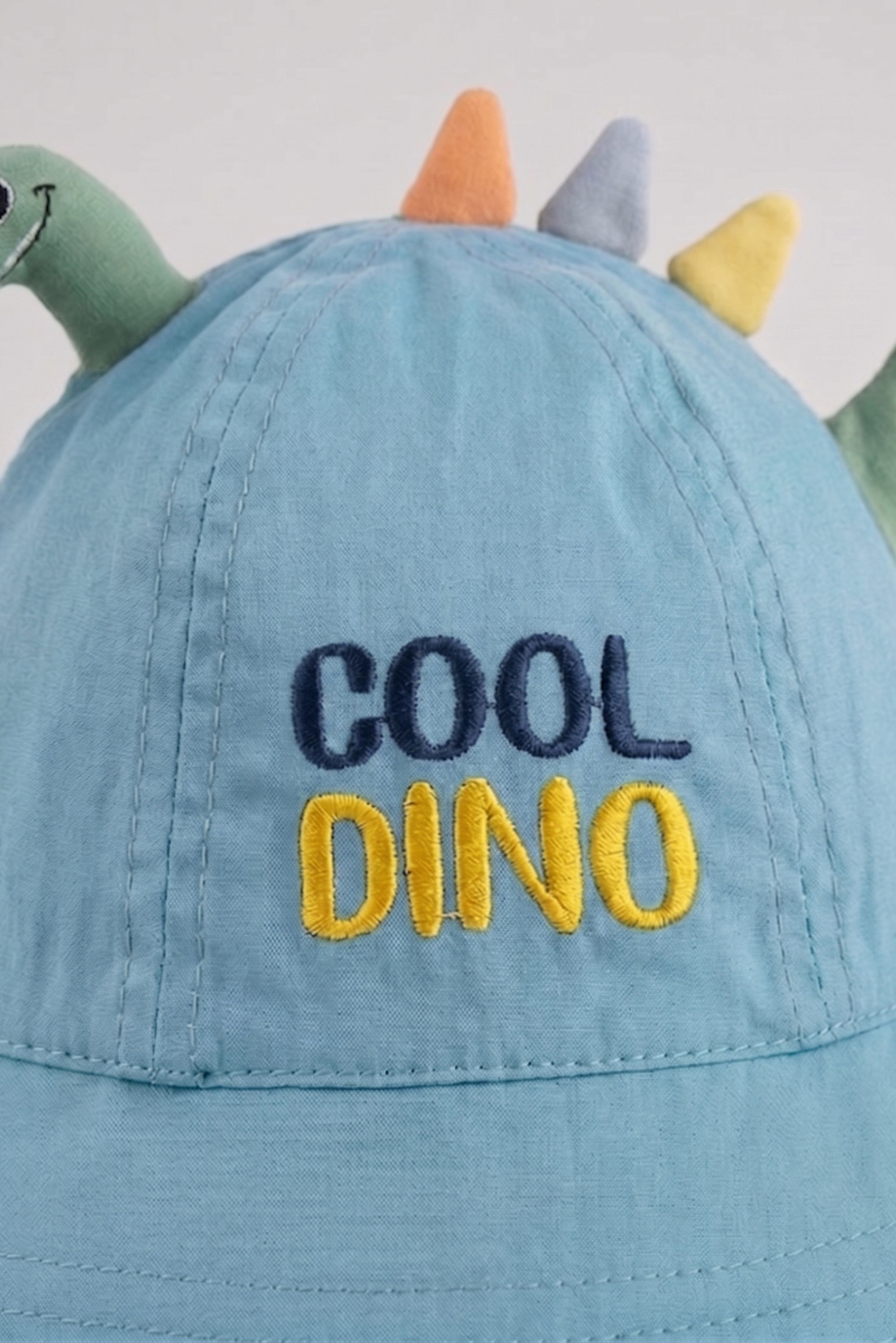 Erkek Çocuk Mavi Cool Dino Nakışlı Fötr Şapka