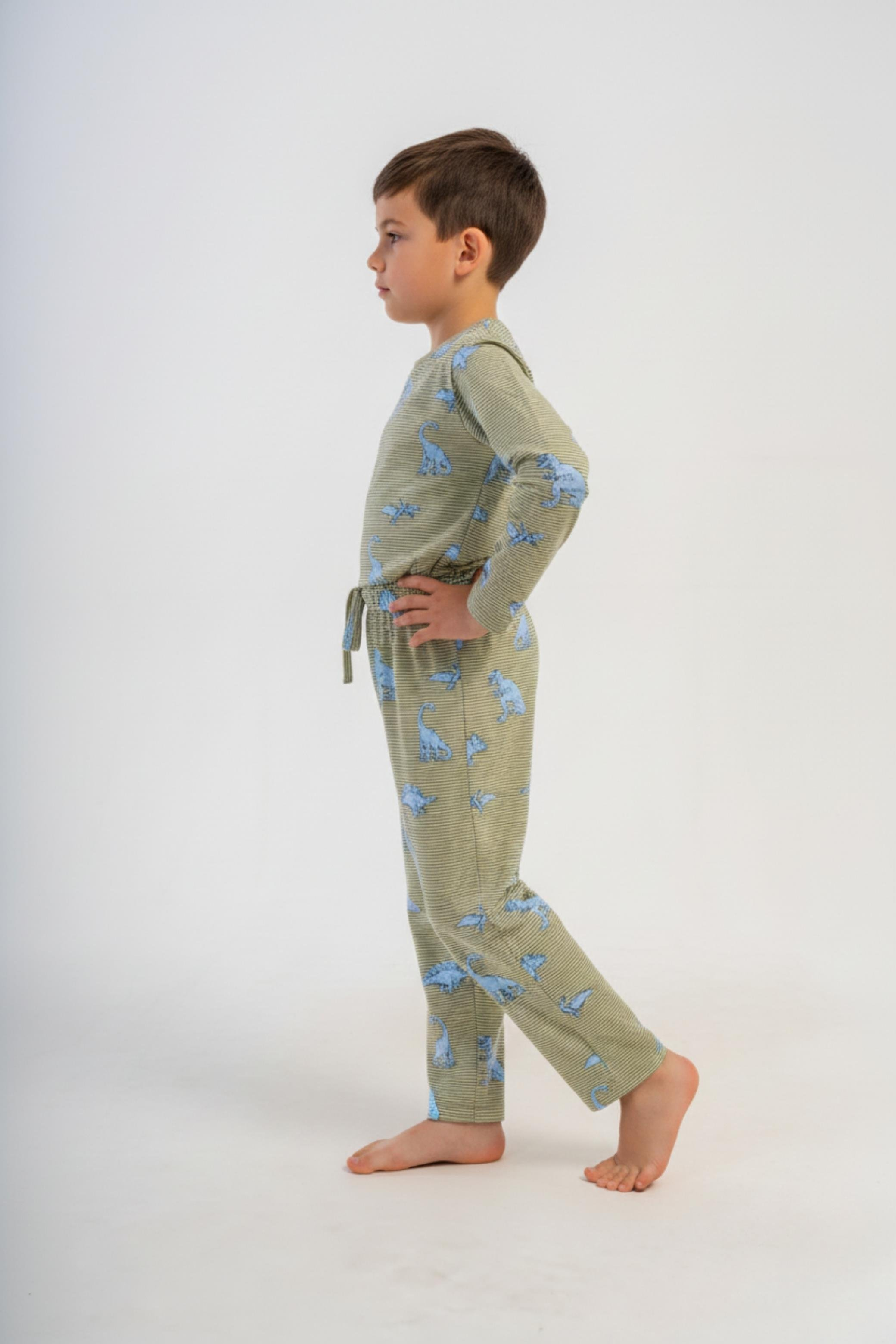Erkek Çocuk Yeşil Likra Polyvıscon Pijama Altı